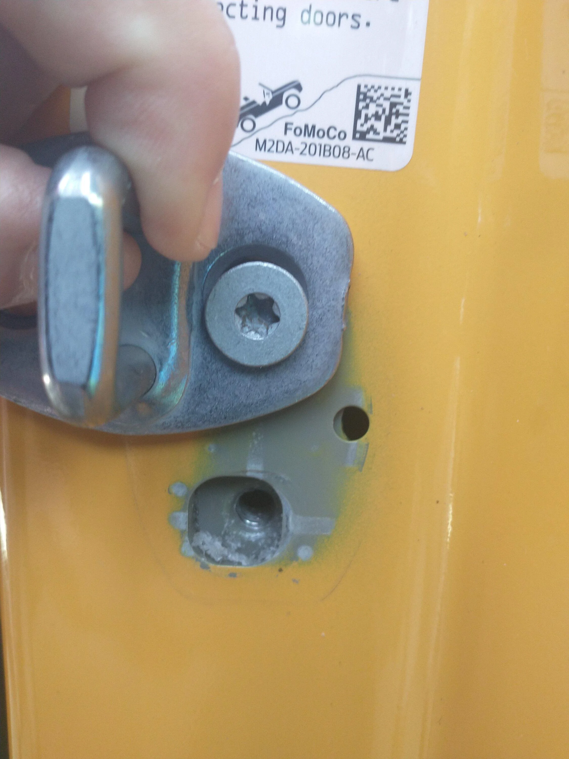 Ford Bronco Door striker adjustment IMG_20230106_142208012