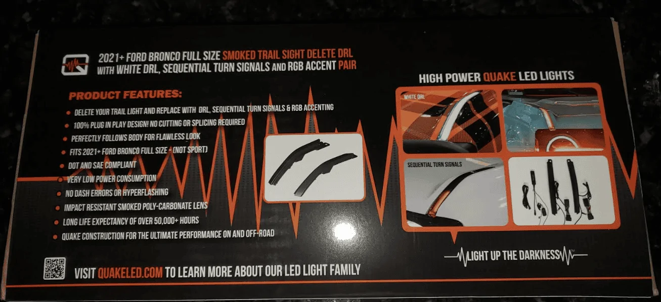 Ford Bronco New unopened Quake LED Trail Sight Delete 30% off 1673193866969