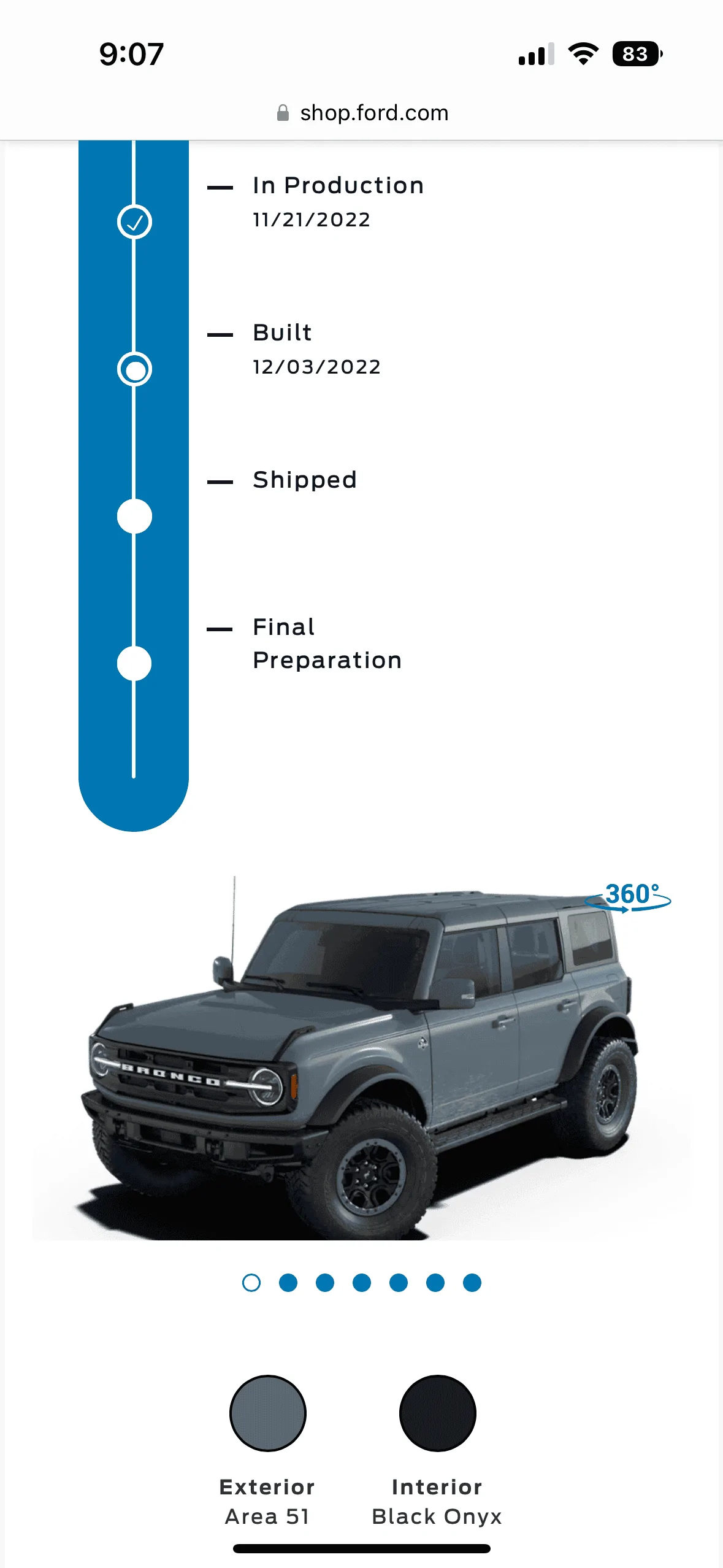 Ford Bronco 11/28/2022 Build Week 980417BA-83B3-49FA-B7E1-D295702992AB