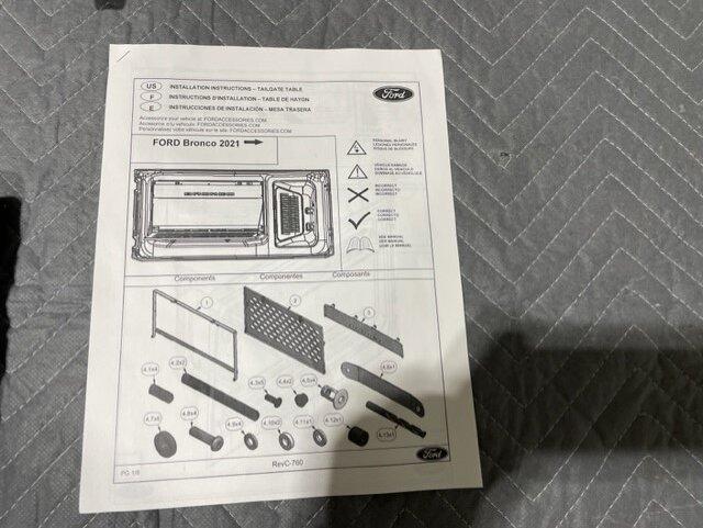 Ford Bronco Folding Swing Gate Table - VM2DZ78407A99A - $190 tt4