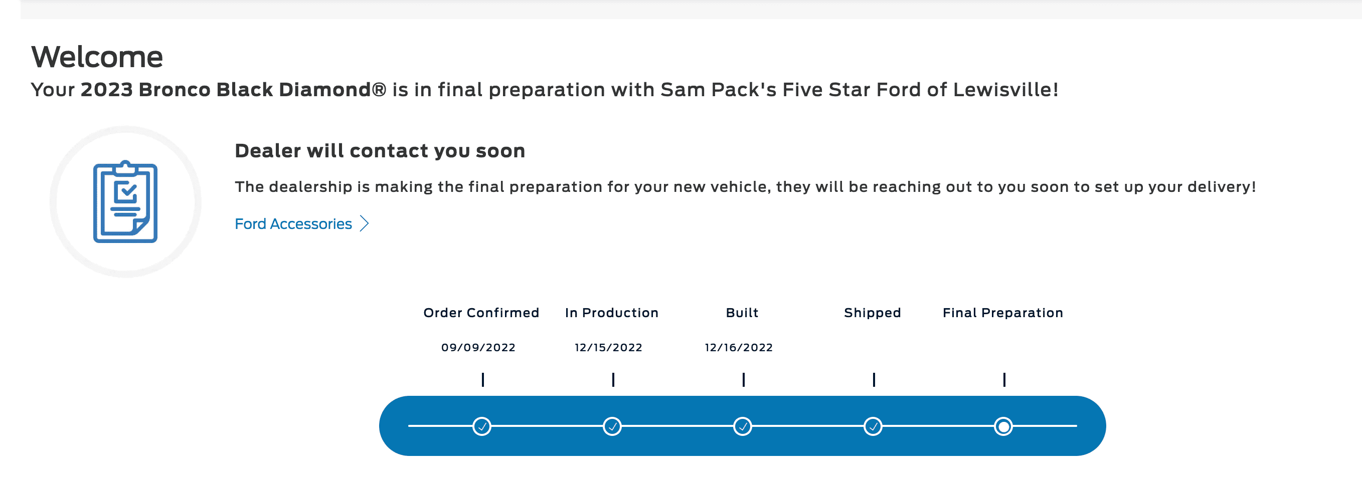 Ford Bronco 12/12/2022 build week with spreadsheet Screenshot 2023-01-10 at 7.20.28 AM