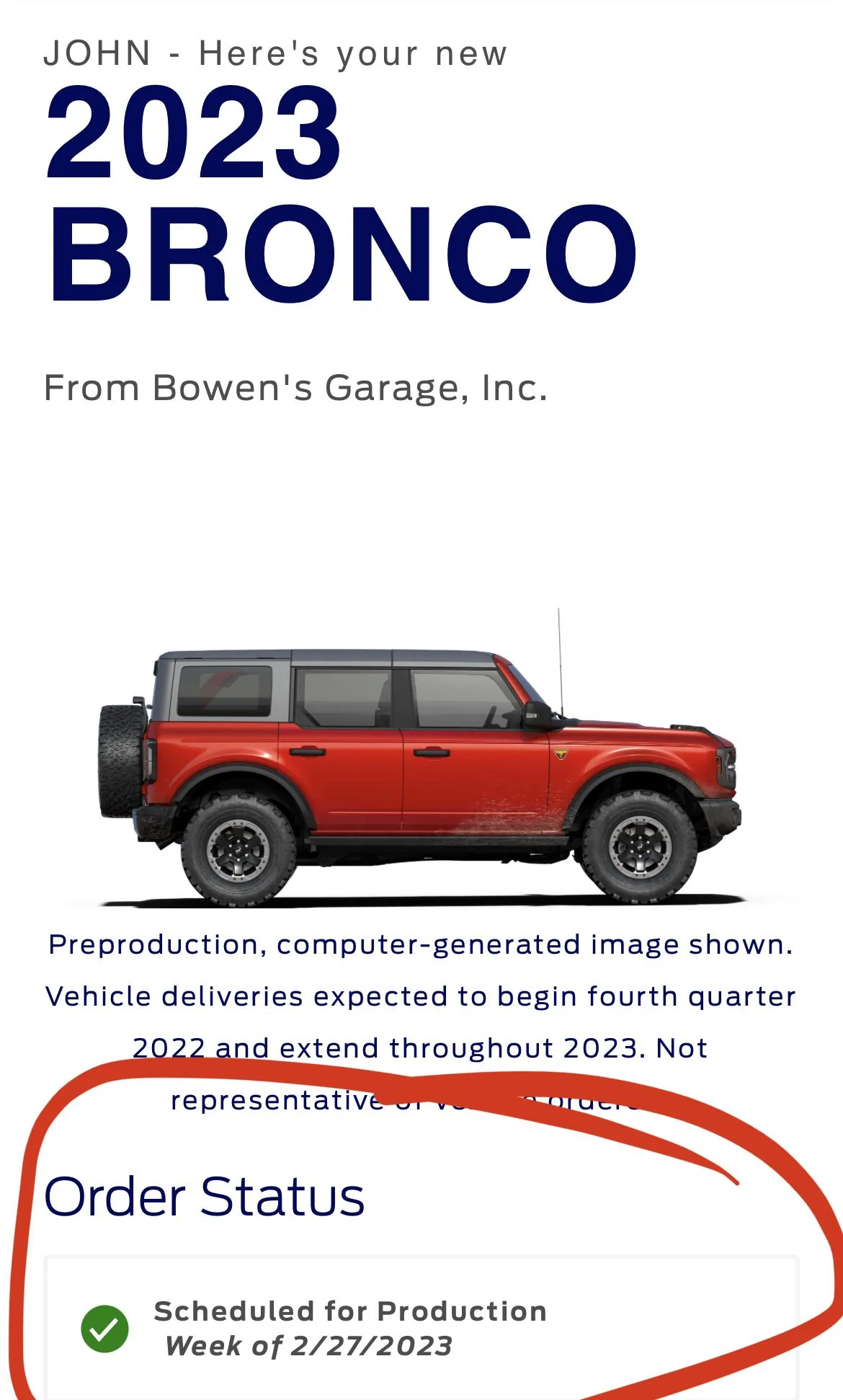 Ford Bronco 2/27/2023 Build Week - With Spreadsheet 70061500-E283-4B56-AFAF-33326A9C50A4