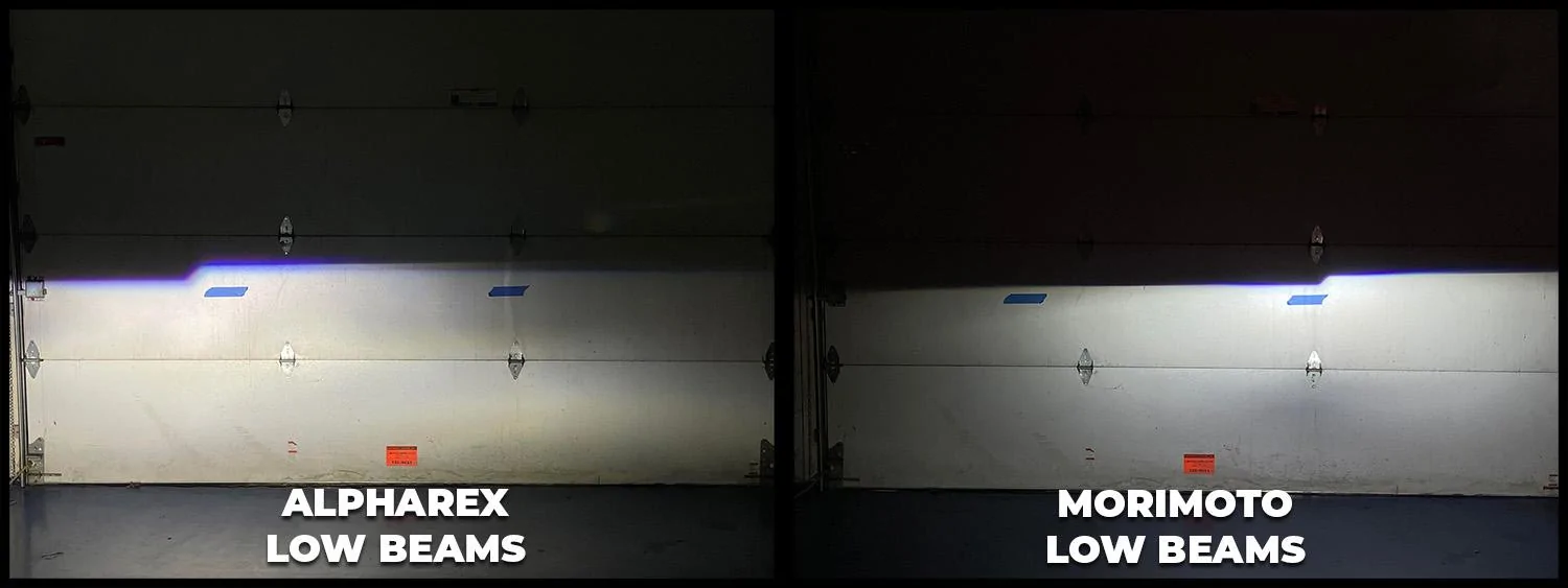 Ford Bronco Morimoto XRGB vs. Alpharex NOVA Headlights - real world comparison w/ photos Low Beams