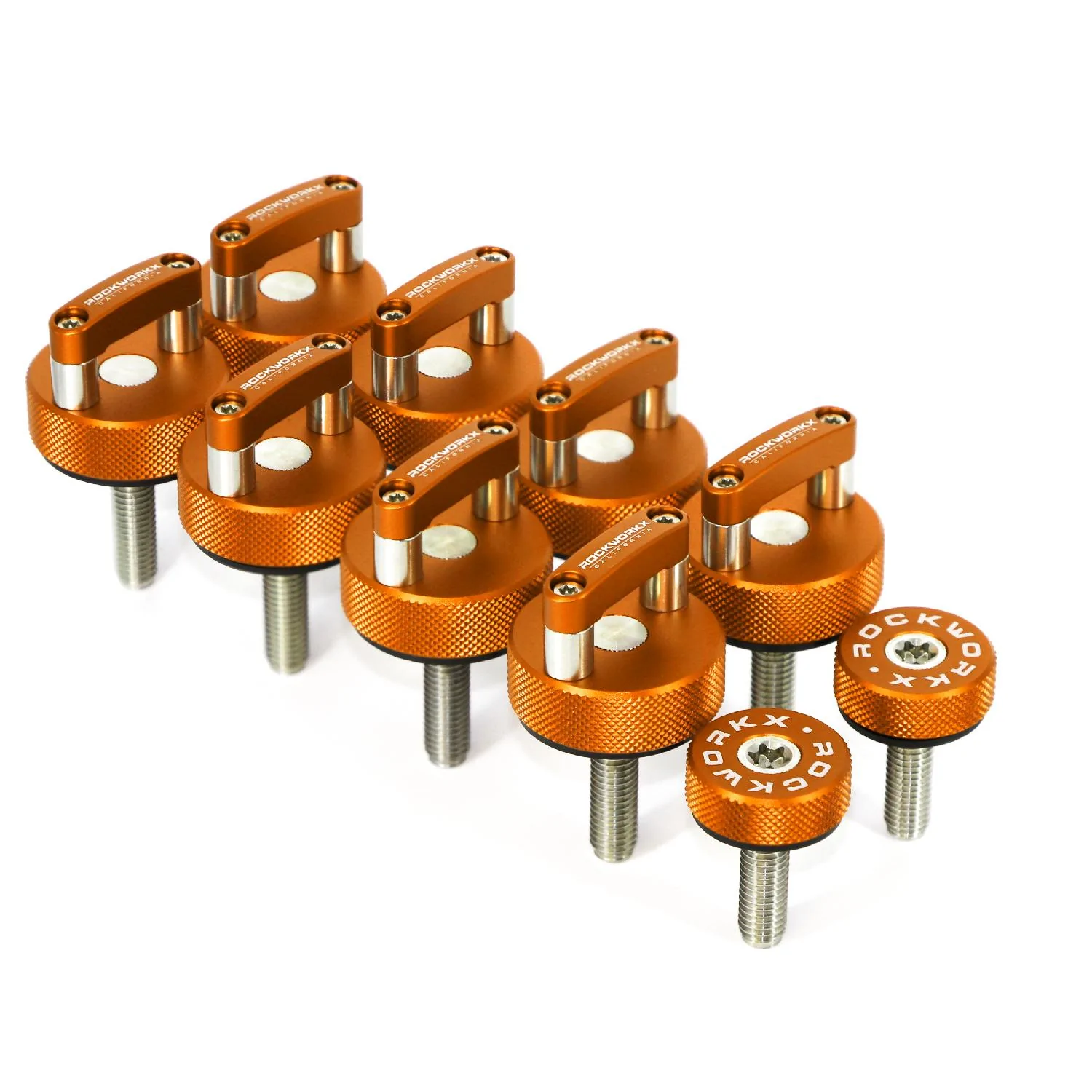 Ford Bronco ROCKWORKX tool-less Hardtop Bolts Rockworkx_8-Thumbscrew_2Torx-T40_2DR_Orang