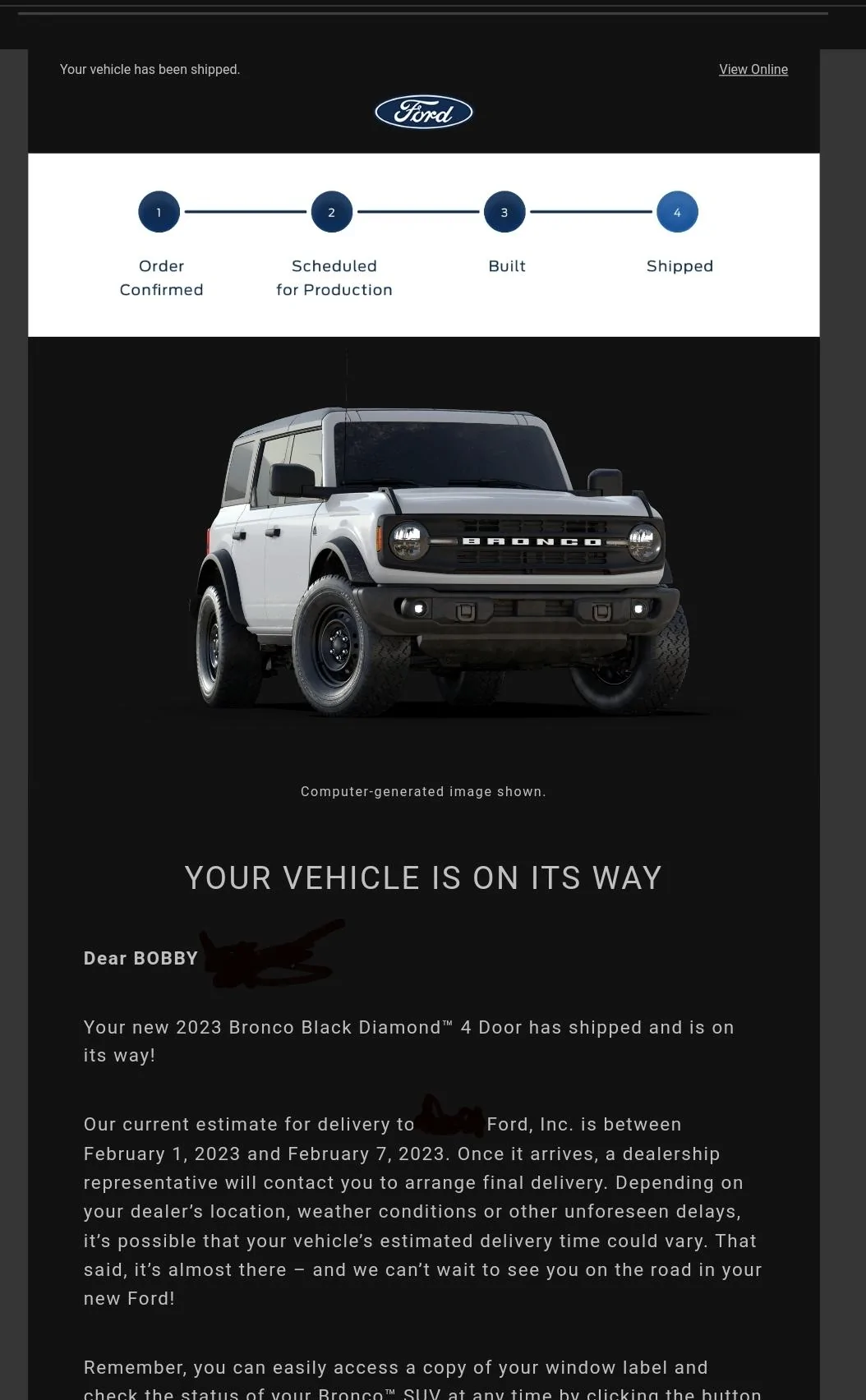 Ford Bronco 12/19/2022 build week group Screenshot_20230114-101926_Email