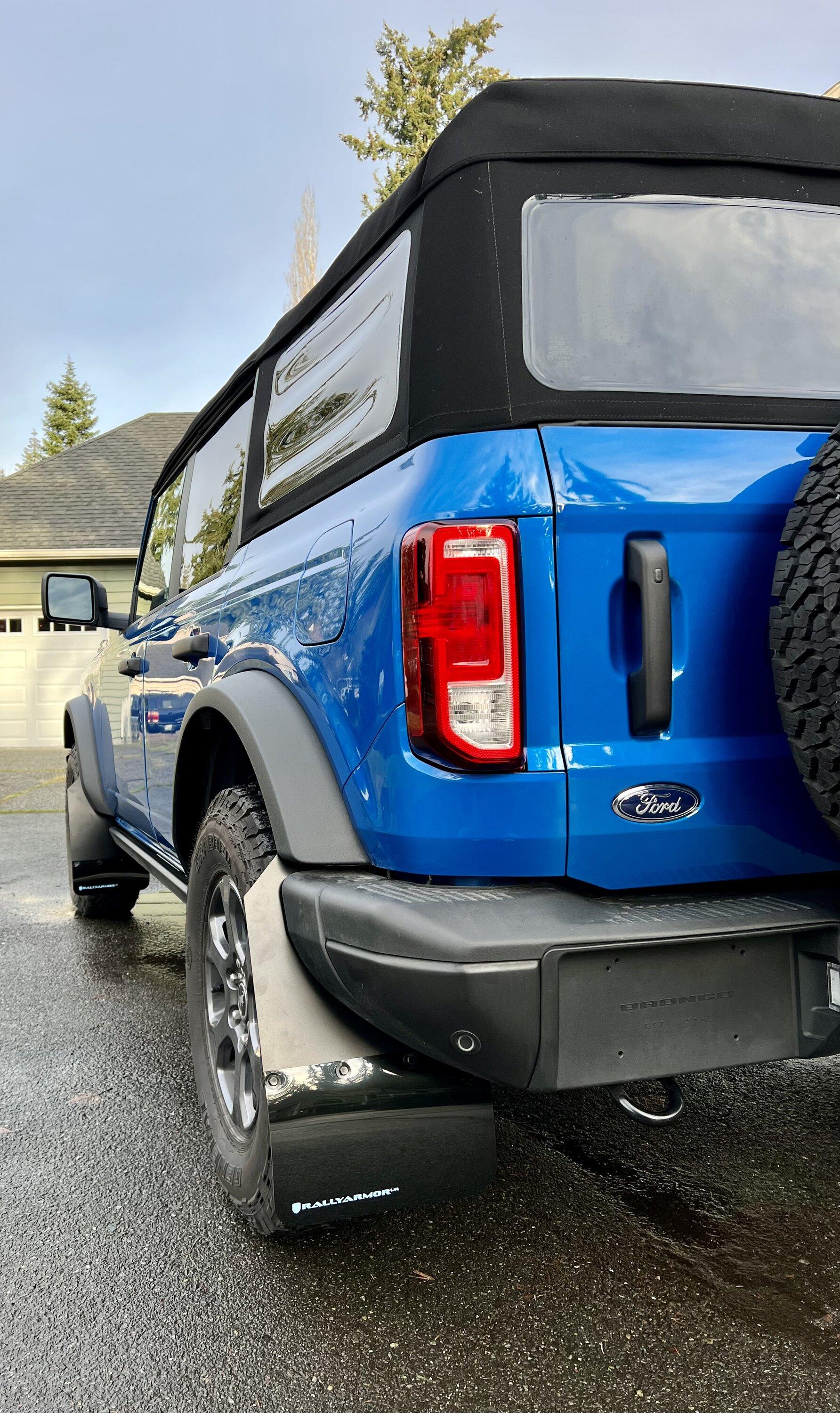 Ford Bronco Rally Armor Mud Flaps on Black Diamond 7EBE5168-2F00-4C11-A433-4C1D51CBC74E