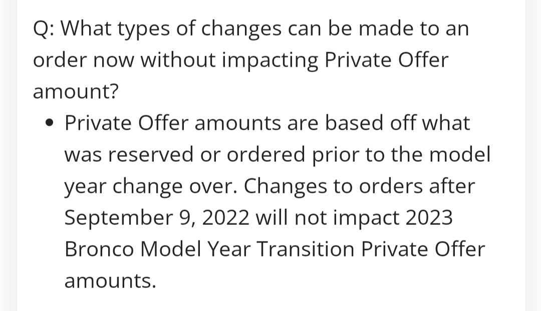 Ford Bronco 💰 Official: $2500 Order Modification Offer to Wildtrak Customers (switch trims) and Non-Wildtrak Customers (modify order to remove constraints) Screenshot_20230116-204158