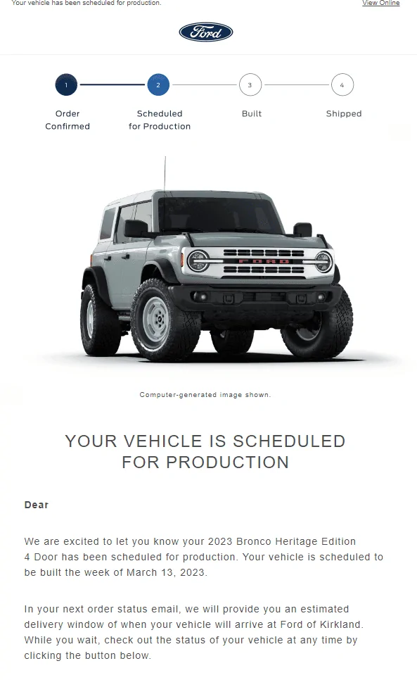 Ford Bronco 03/13/2023 Build Week 1673991124236