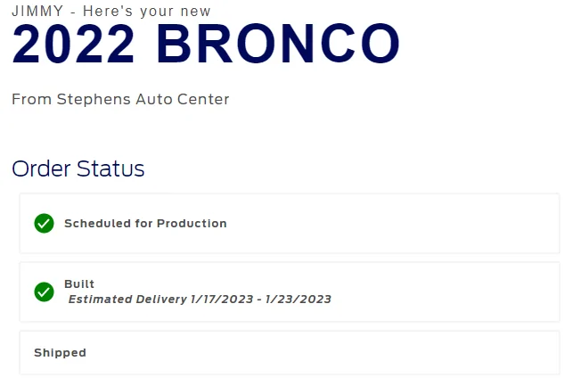 Ford Bronco The Plan & Offer - Stephens Auto Center's Mid Atlantic Bronco Connection 1674005878374