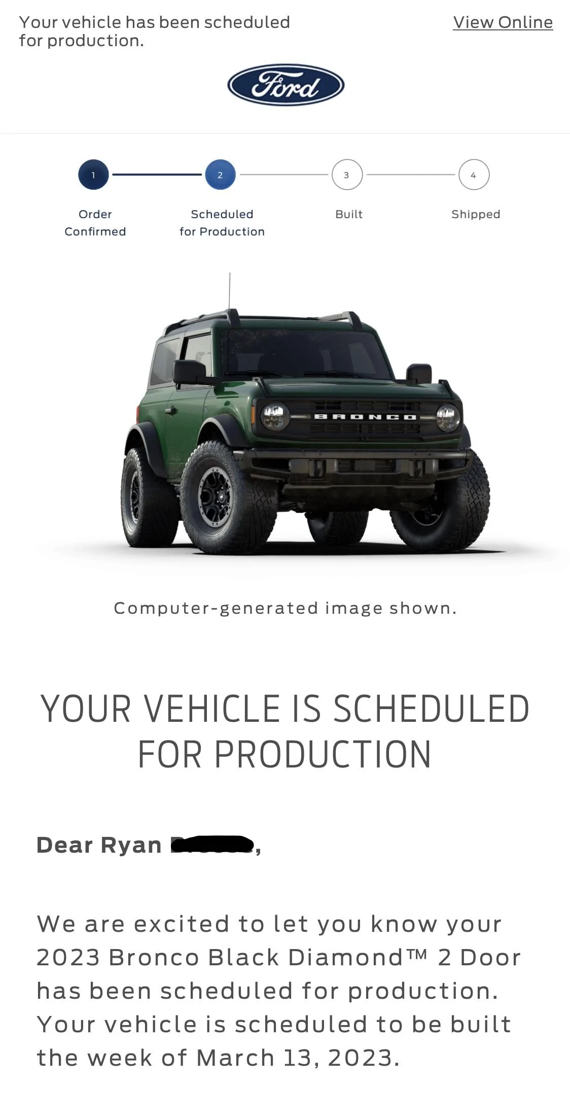 Ford Bronco 03/13/2023 Build Week IMG_1149