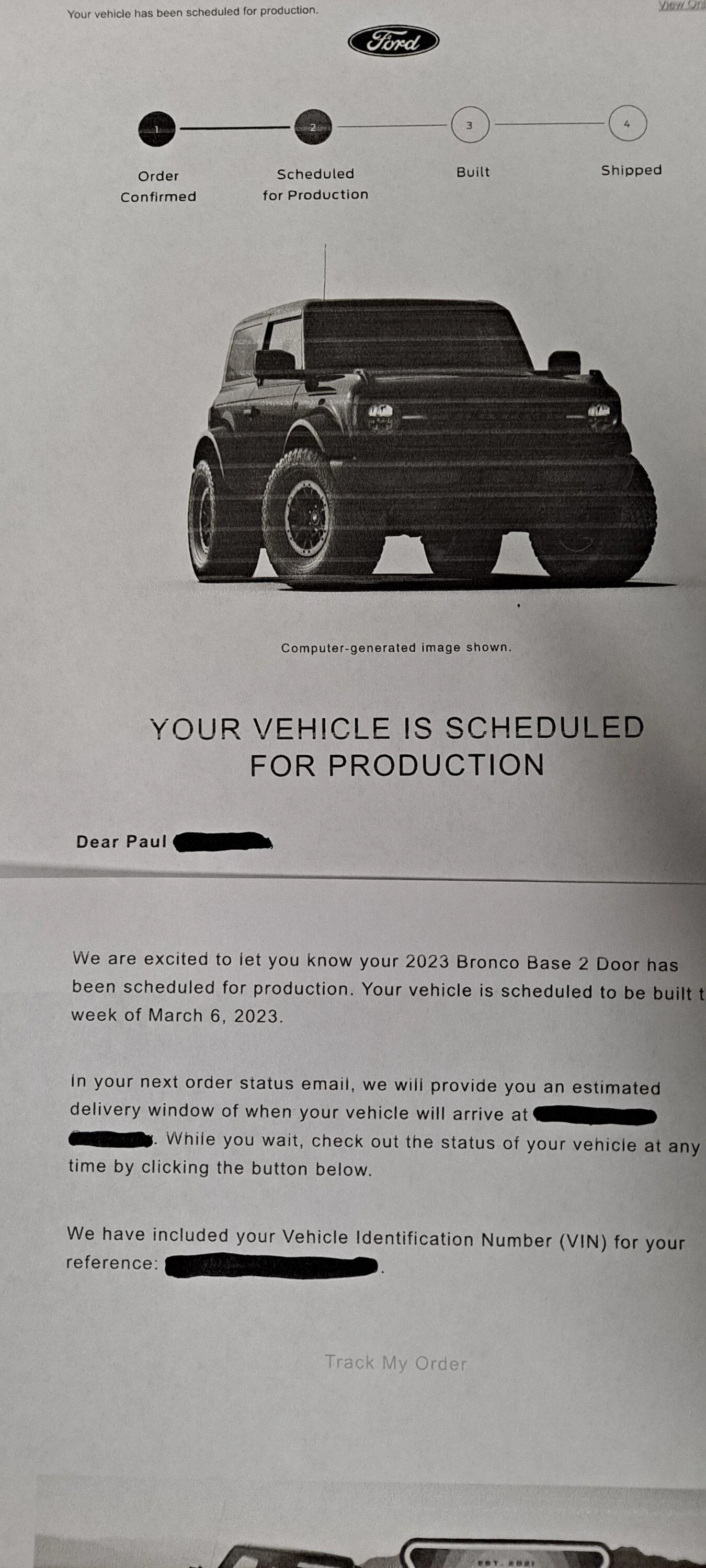 Ford Bronco Priority Code 2 is it actually going to be built? 20230119_190443