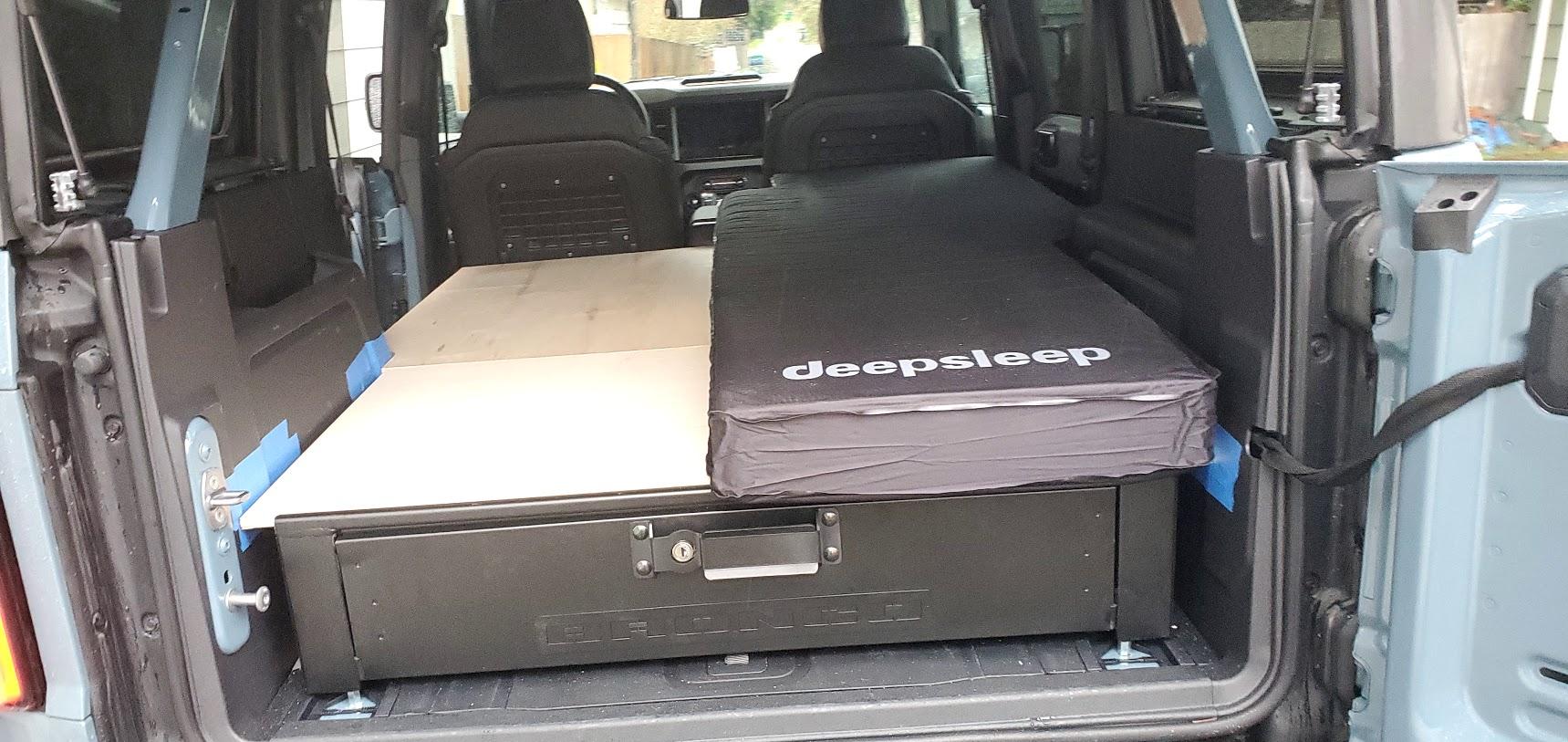 Ford Bronco My Custom 4 Door Sleeping Platform Design -- feedback? 20230115_125045