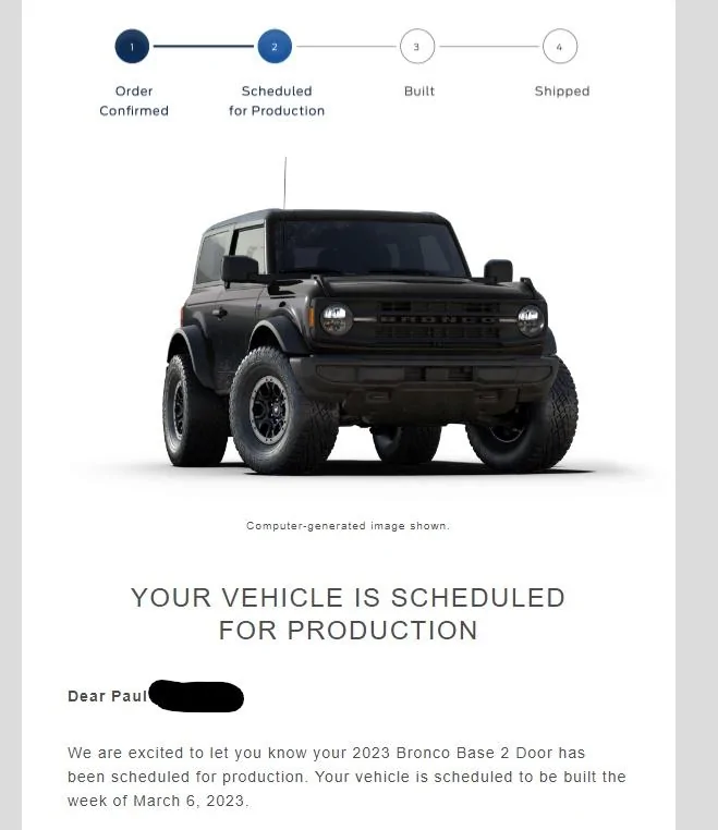 Ford Bronco Bronco Team 2 door. InkedBronco order
