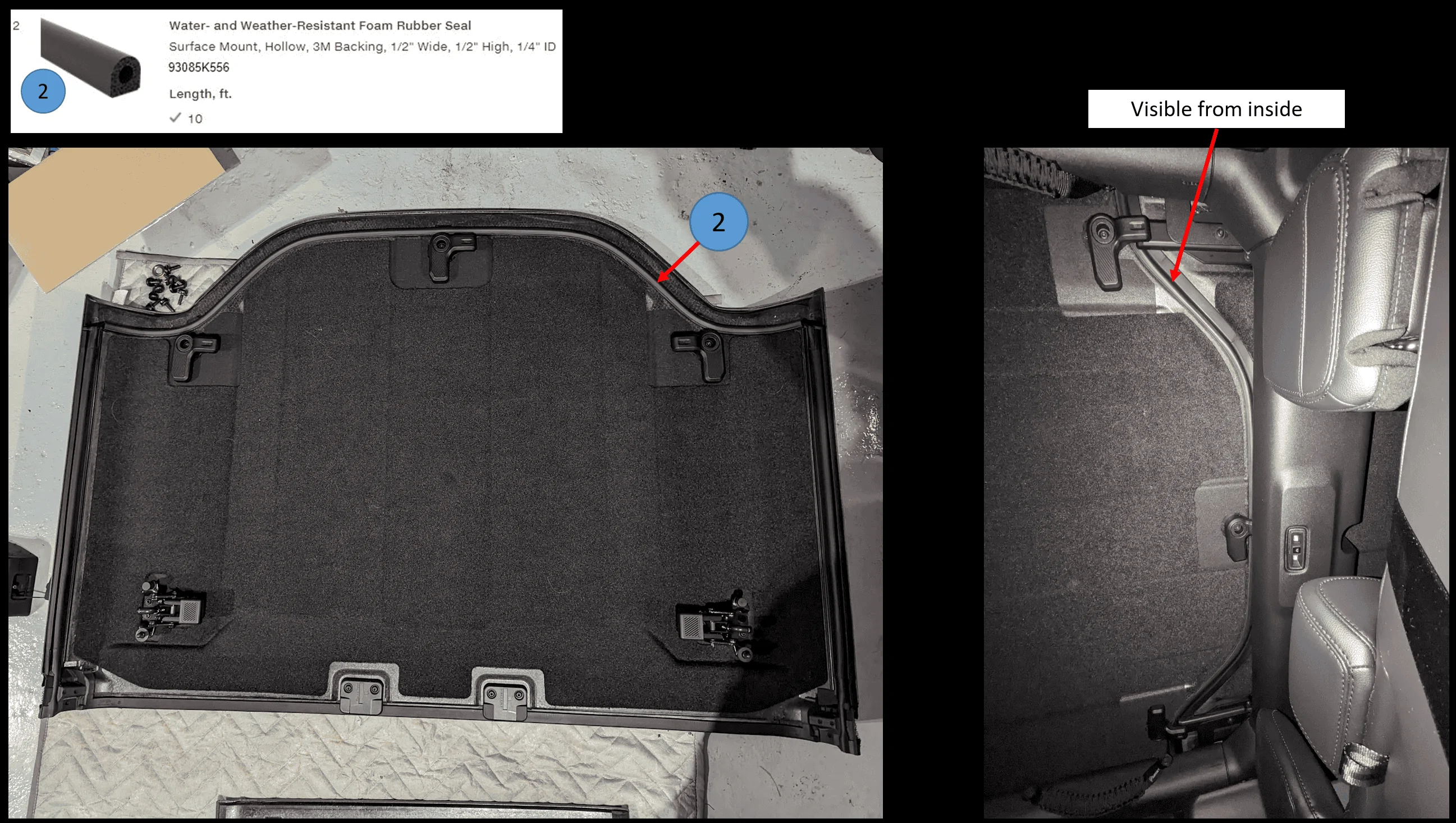 Ford Bronco MIC Hard Top Wind Noise Reduction - 2023 Edition - Plus Bonus Fix for Bad Adhesive 1674411935105