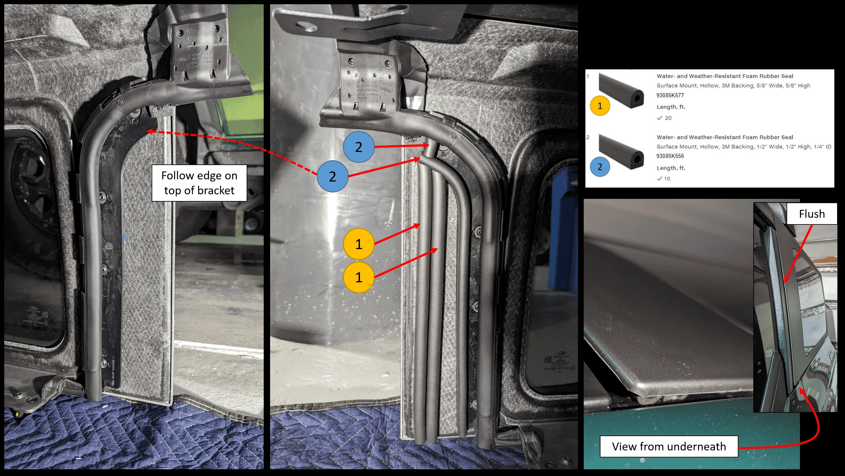Ford Bronco MIC Hard Top Wind Noise Reduction - 2023 Edition - Plus Bonus Fix for Bad Adhesive 1674411974046