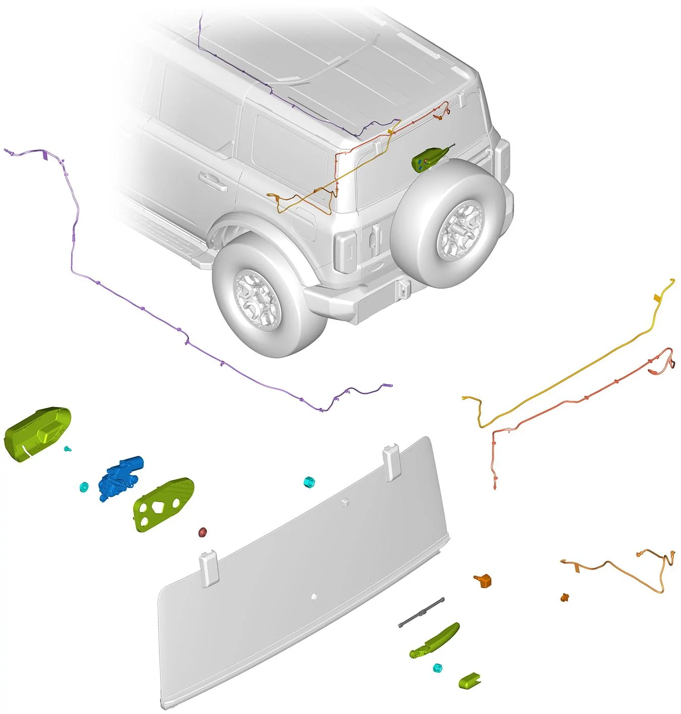 Ford Bronco Rear wiper fluid spraying inside. Hos