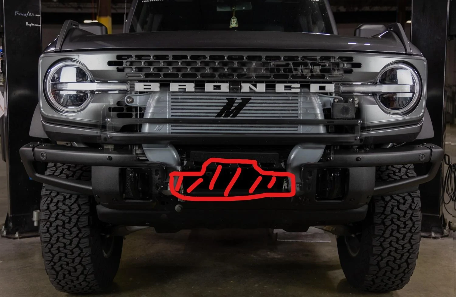 Ford Bronco Mishimoto's Performance Intercooler R&D Thread winch mount 2