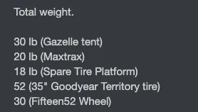 Ford Bronco Meet MOON 133# Weight