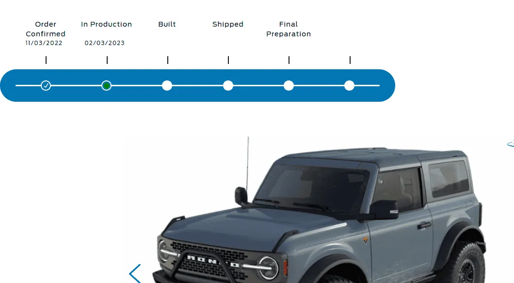 Ford Bronco 01/30/2023 Build Week w/Spreadsheet 1674568463891