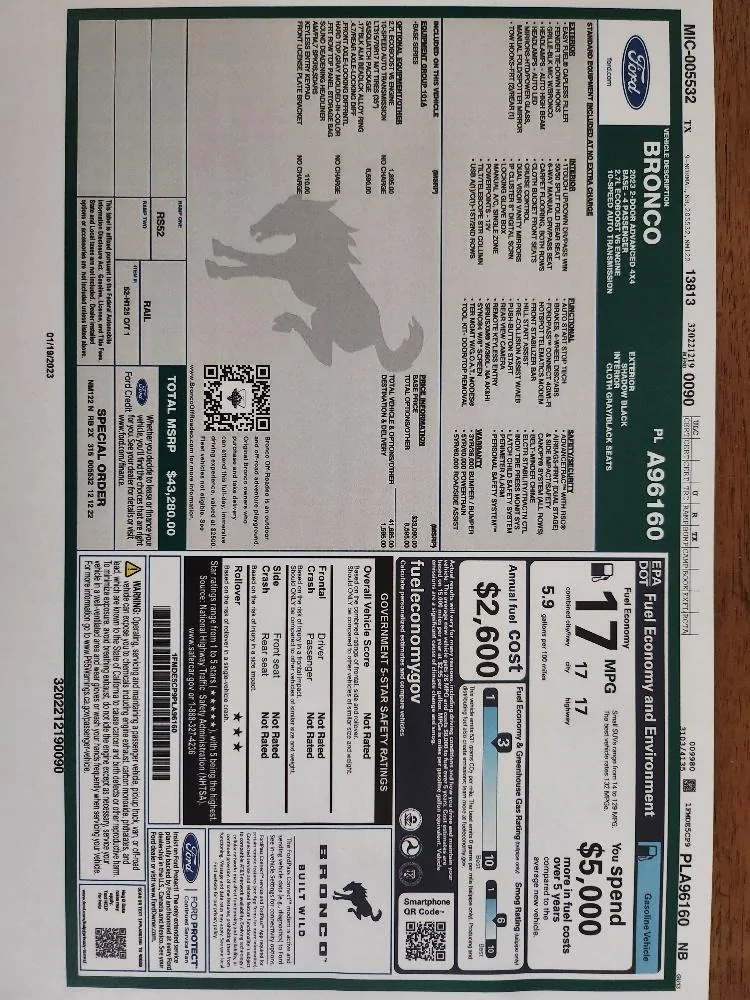 Ford Bronco 2023 2DR Base Sasquatch 2.7 Automatic Black 20230123_163021_resized