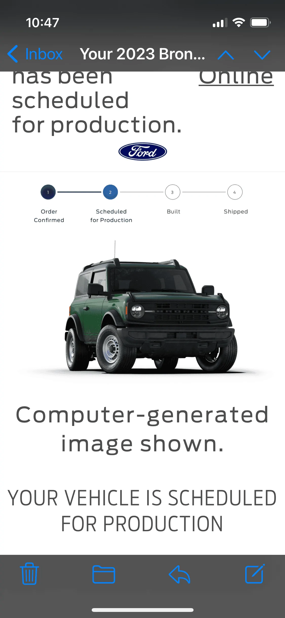 Ford Bronco 📬 Scheduling Emails Received 1/26/23 !! 🙌 Don't lose hope Bronco'ers E93A2400-E131-422B-93CA-090A372F75C6