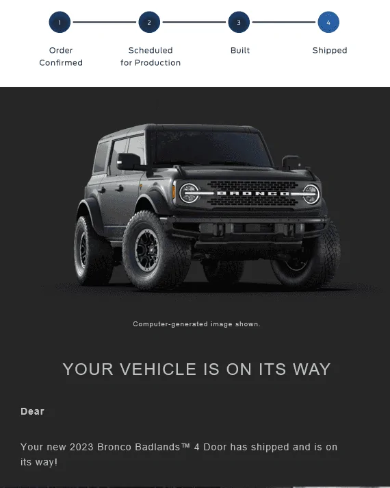 Ford Bronco 01/23/2023 Build Week BRONCO
