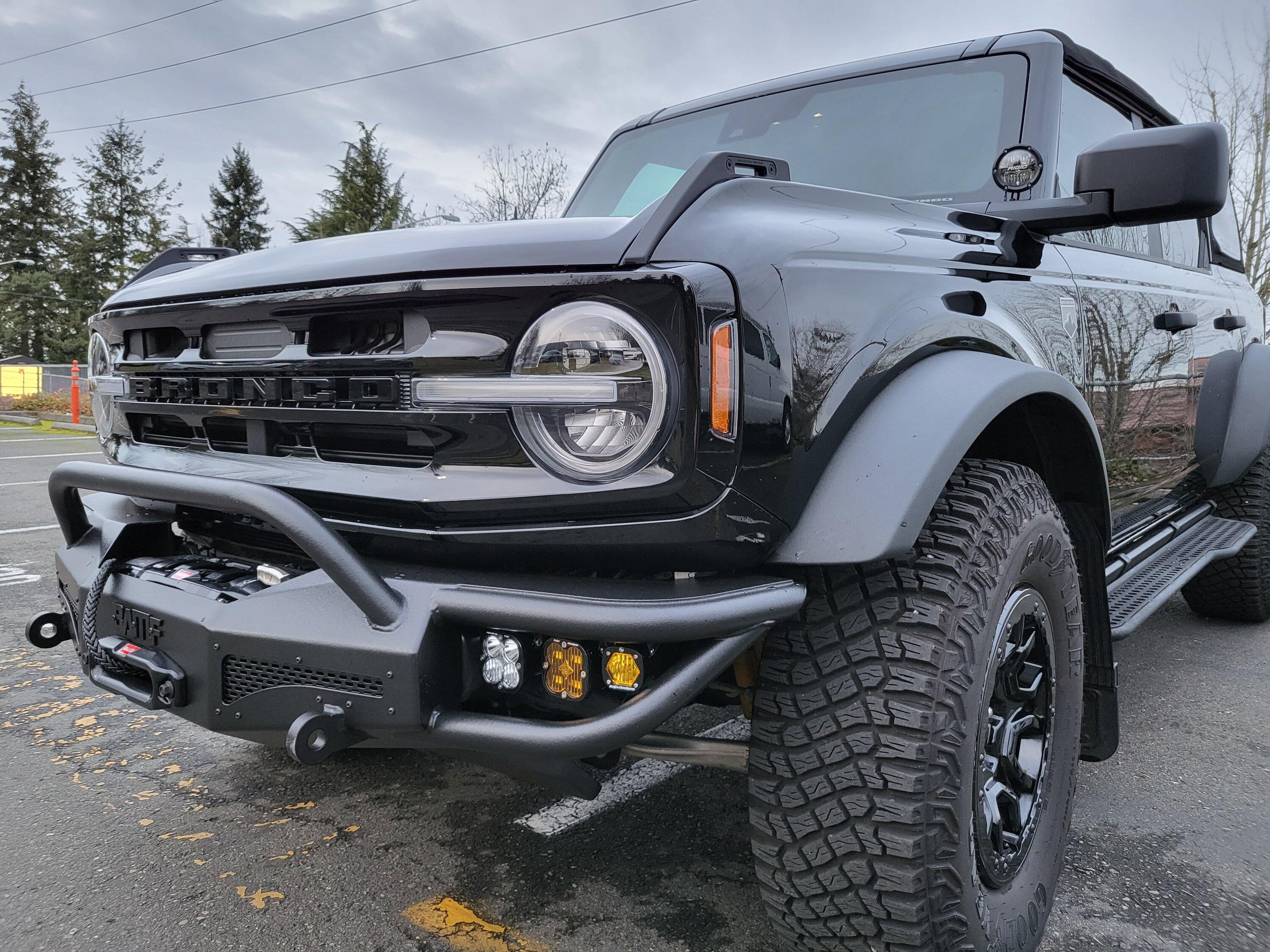 Ford Bronco BAMF Hybrid Bumper Installed 20230131_165347