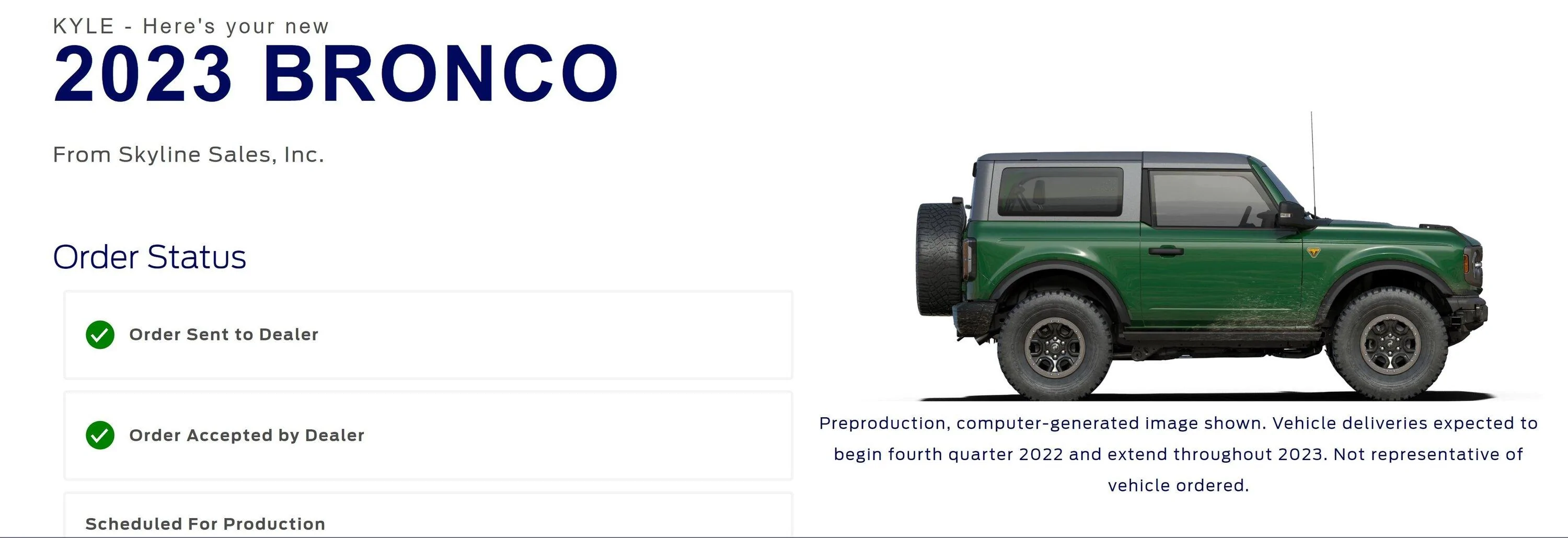 Ford Bronco 📬 Scheduling Email Now Arriving 2/2/23 !! 🙌 Capture2