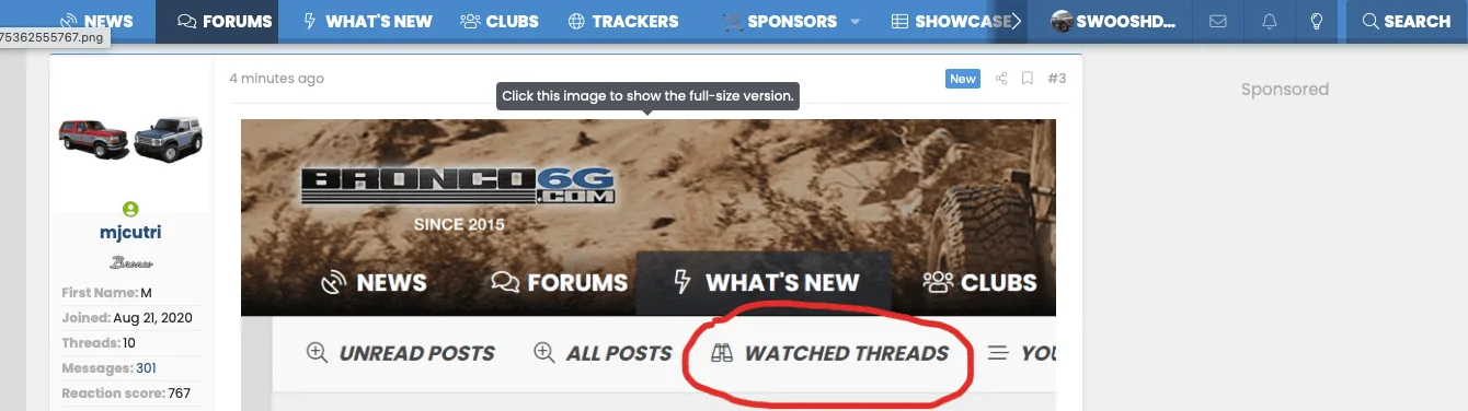 Ford Bronco How to quickly find Watched threads? Screenshot 2023-02-02 at 10.34.56 AM