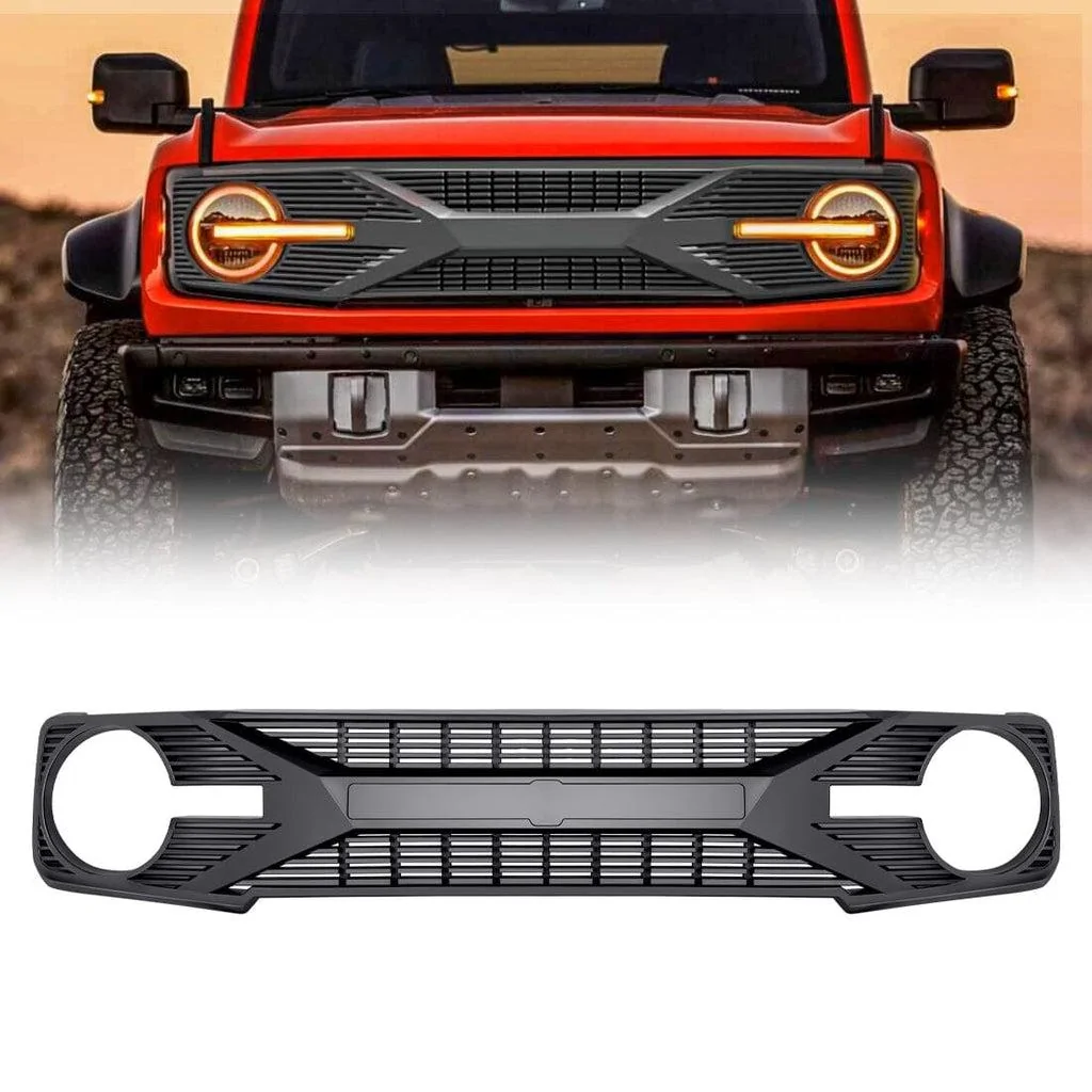 Ford Bronco Cool grill, bro tomahawk-grille-matte-black-for-2021-2022-ford-bronco-in-stock-on-feb-10-grilles-and-grille-d