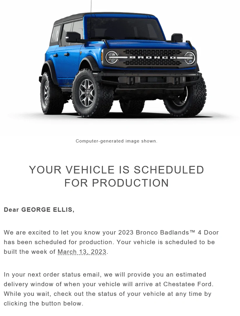 Ford Bronco 03/13/2023 Build Week 1675528314875