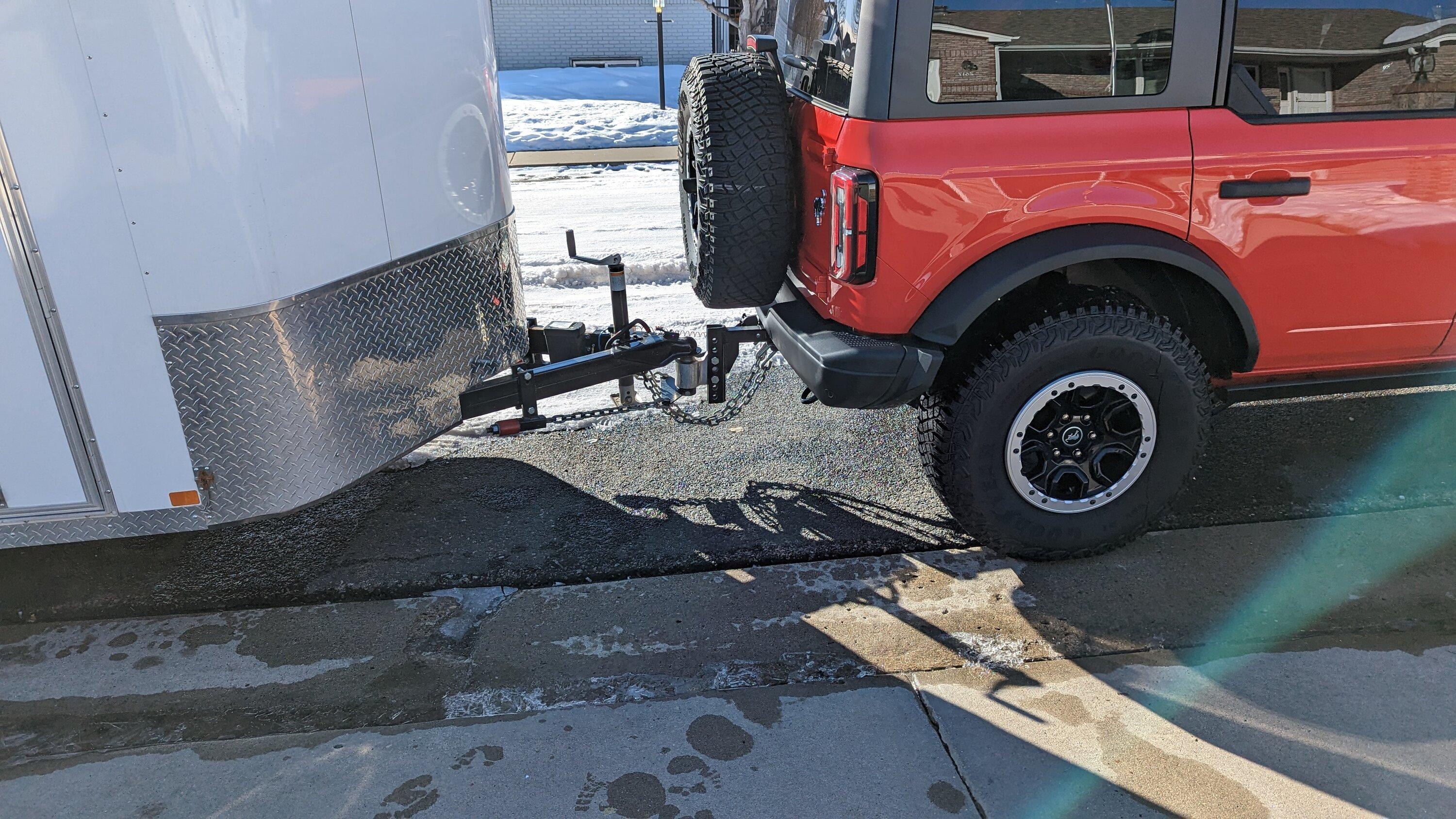 Ford Bronco Towed 6x12 cargo trailer with ease! PXL_20230204_170214720