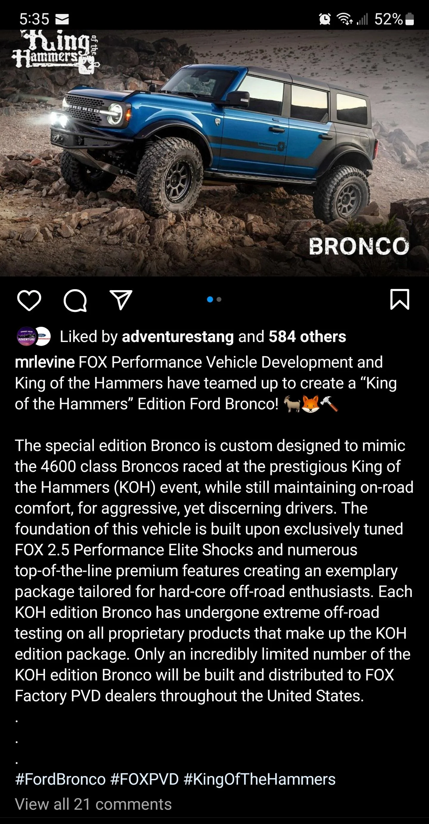 Ford Bronco KOH Edition Bronco? Screenshot_20230204_173535_Instagram