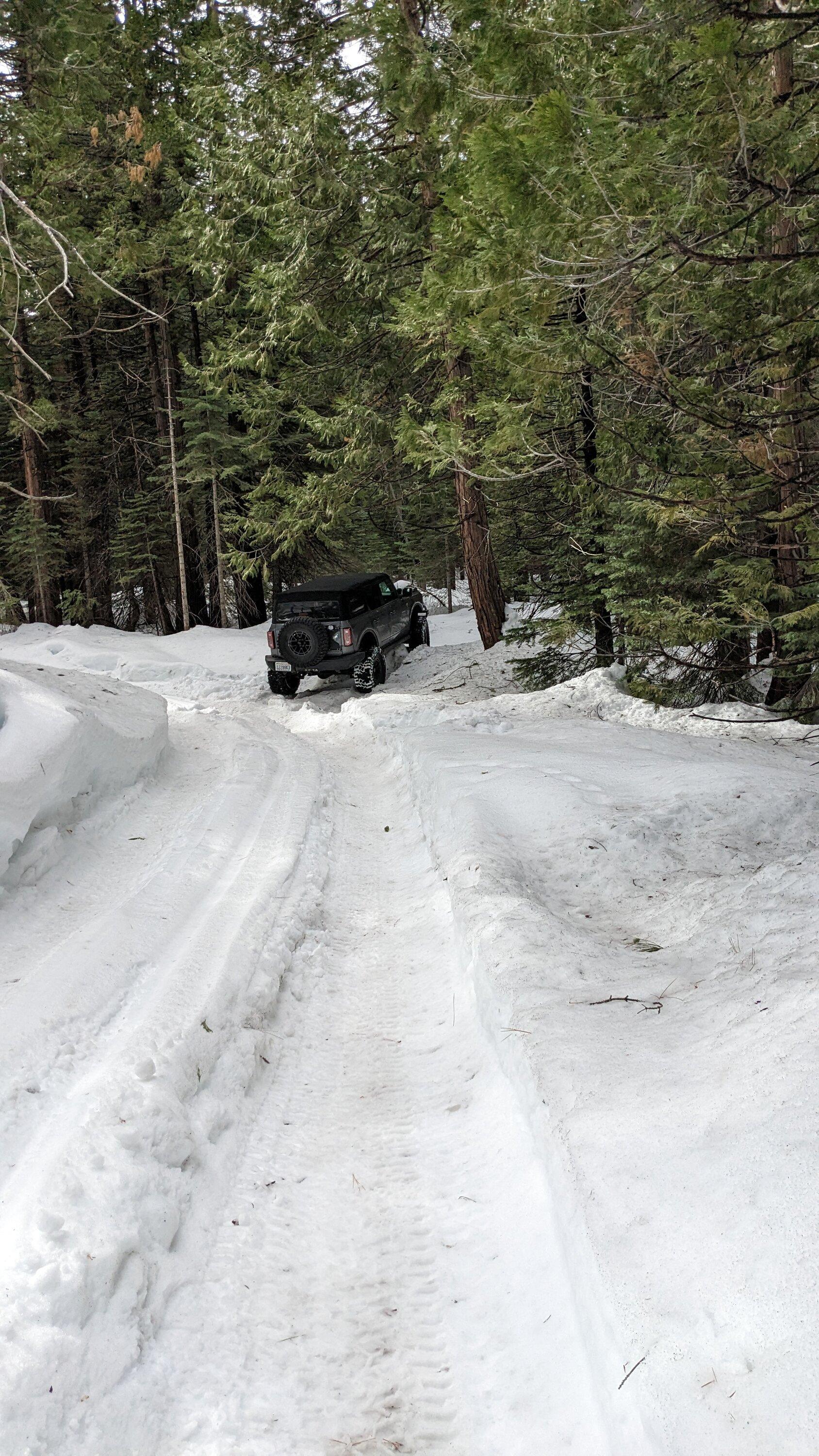 Ford Bronco Couple of Broncos go on a snow adventure PXL_20230204_212347908