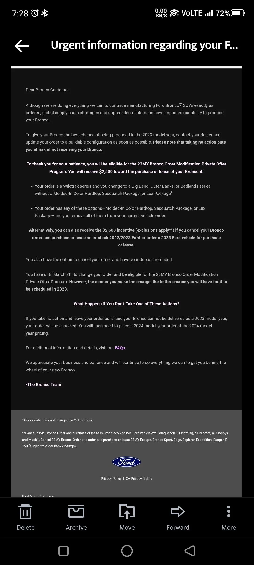 Ford Bronco Order Modification Private Offer - **UPDATE - I GOT IT!** Screenshot_2023-02-06-07-28-45-534