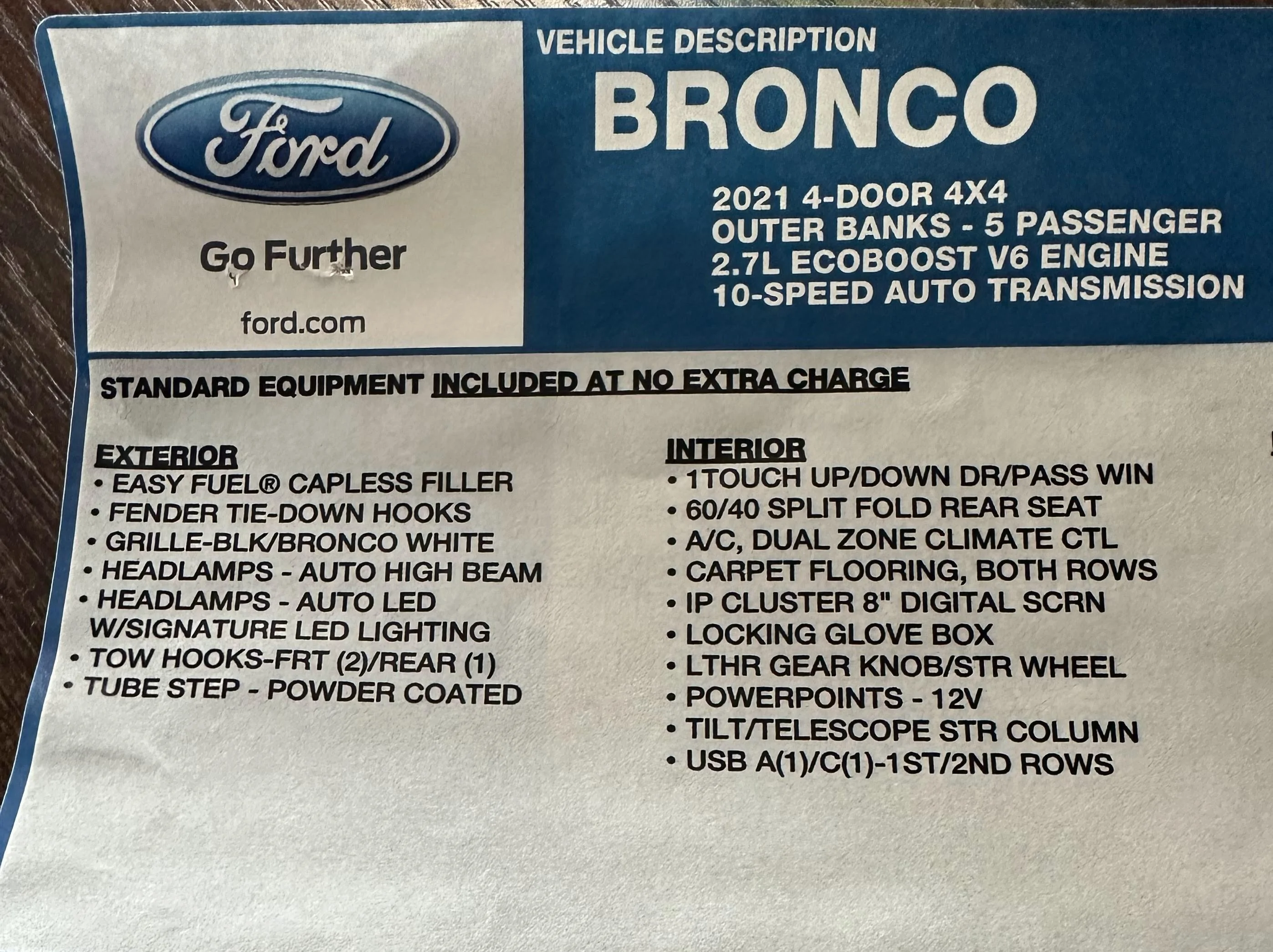 Ford Bronco 2021 OBX 4DR IMG_0250