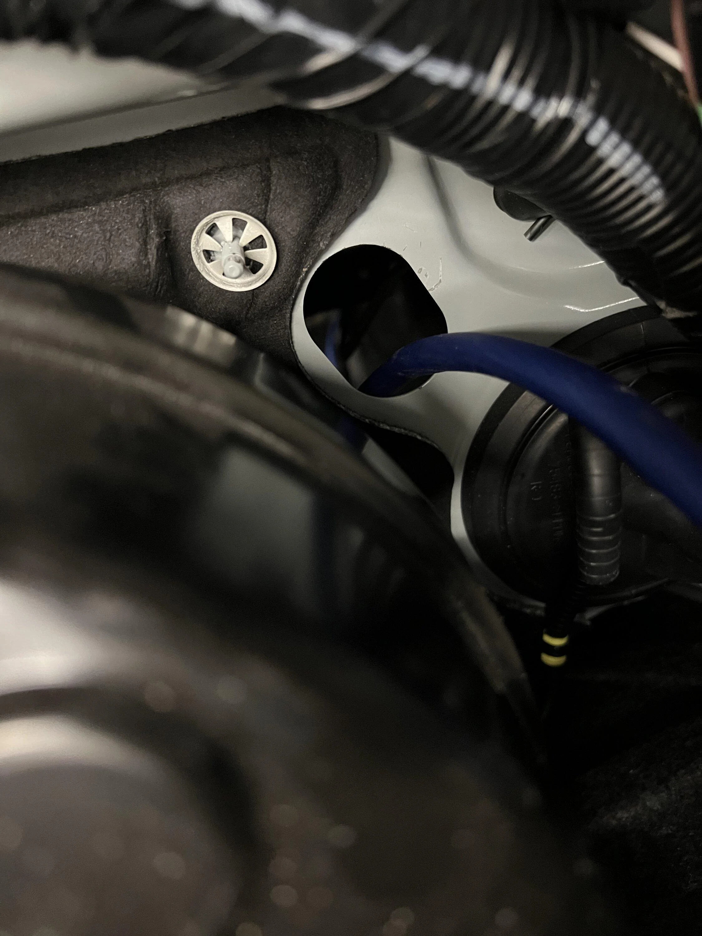 Ford Bronco Found great passage hole for amp power cable driver side 10BCF3EE-8048-4576-A5E5-B0A75E73CD85