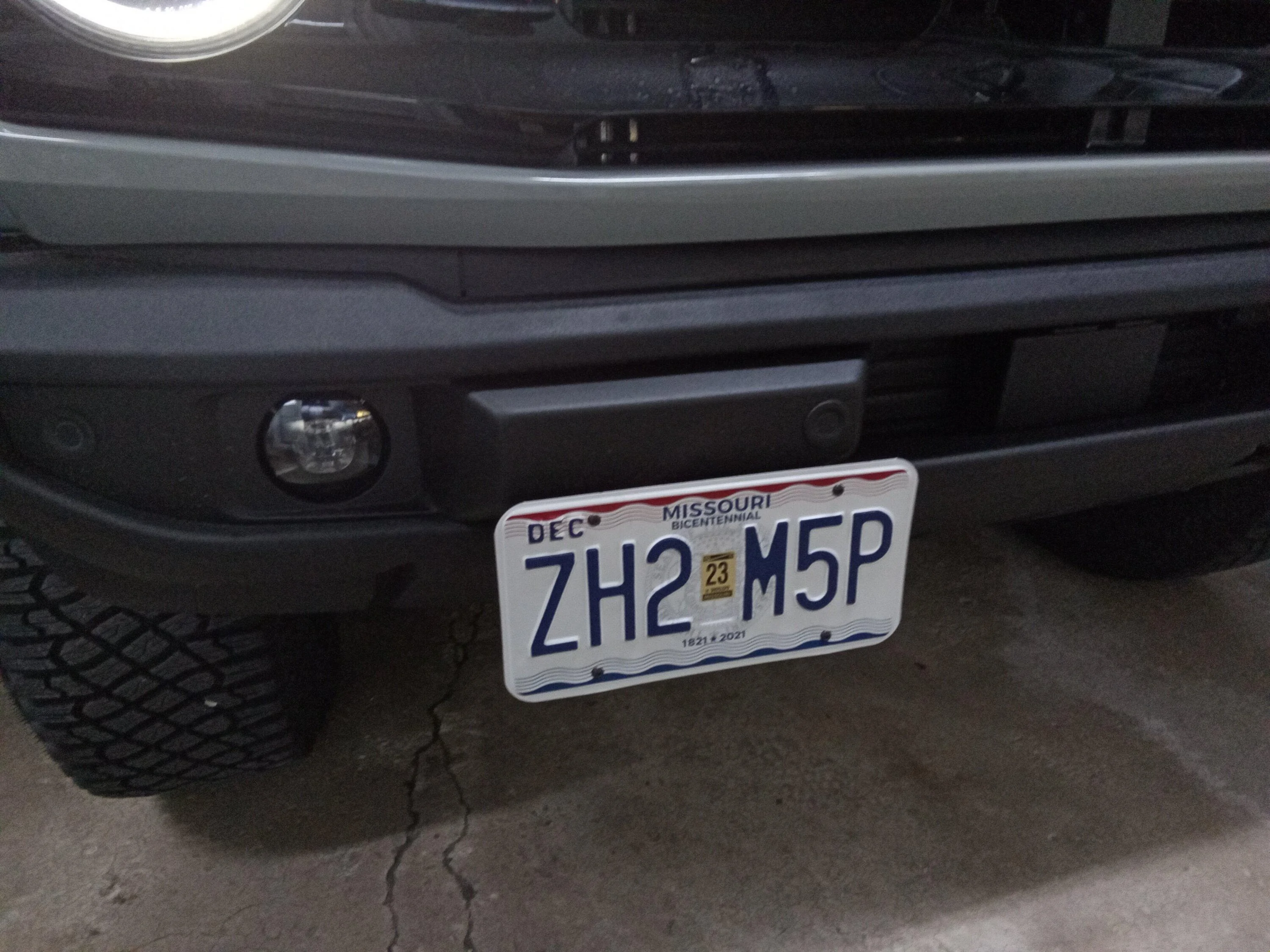 Ford Bronco Modular Bumper License Plate Mount 20230108_203329