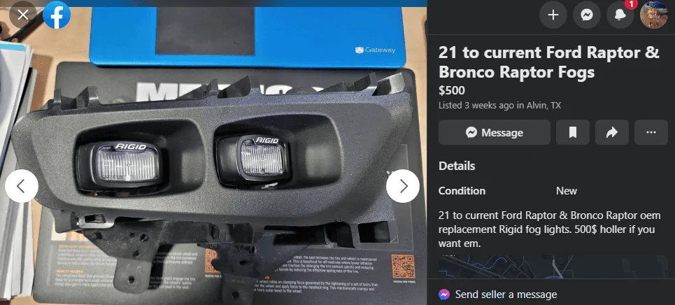 Ford Bronco WTB: Raptor Fog Lights RAPTOR FOG