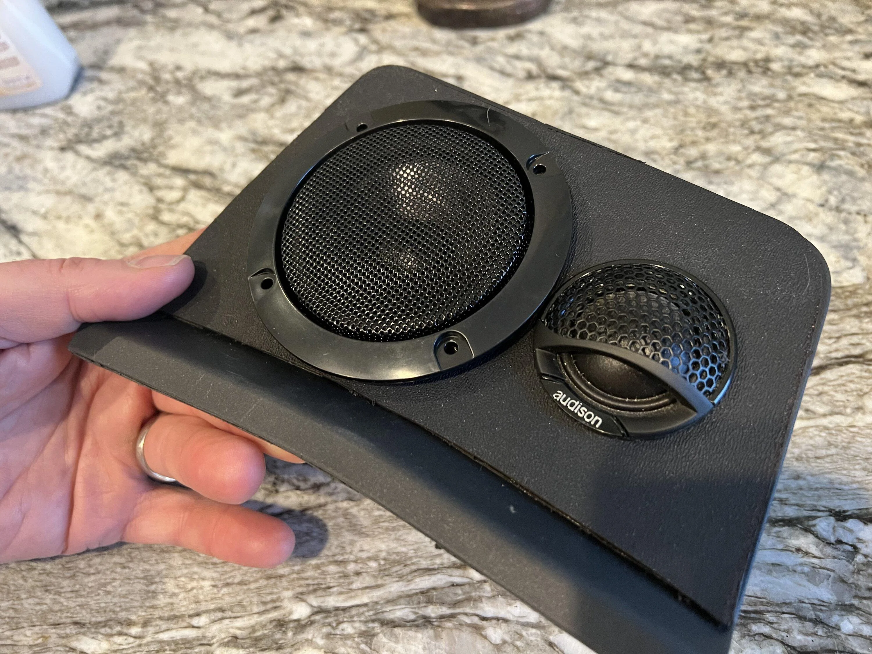 Ford Bronco Progress on custom mod dash mid/tweeter plates 47748828-732D-41DE-BC1E-FD0EC5B5E36D