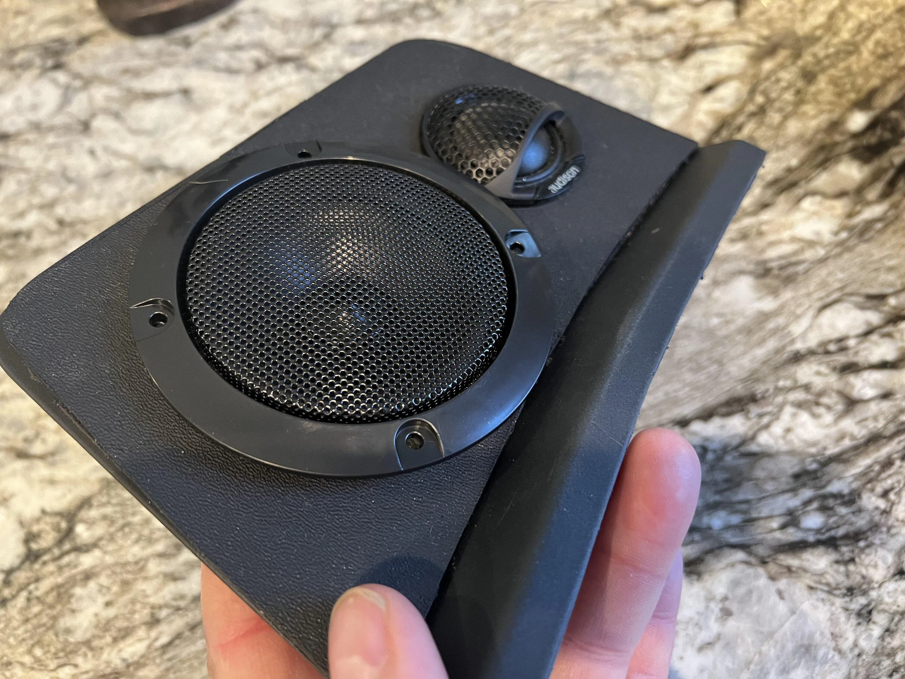 Ford Bronco Progress on custom mod dash mid/tweeter plates 36A56AD2-4108-4E37-A489-4C8F42D14F11