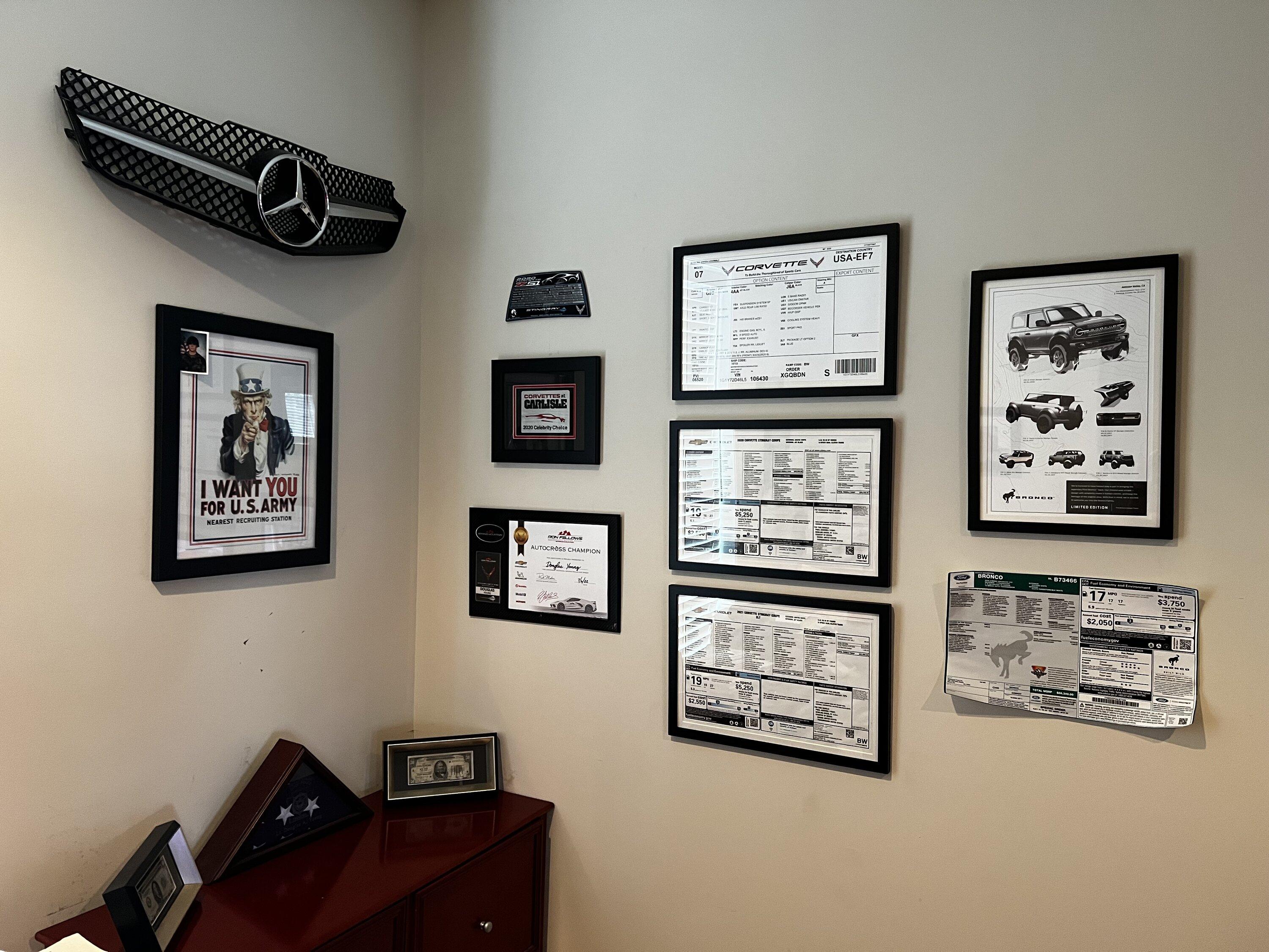 Ford Bronco Cool Window Sticker Framing / Mounting Option office wall