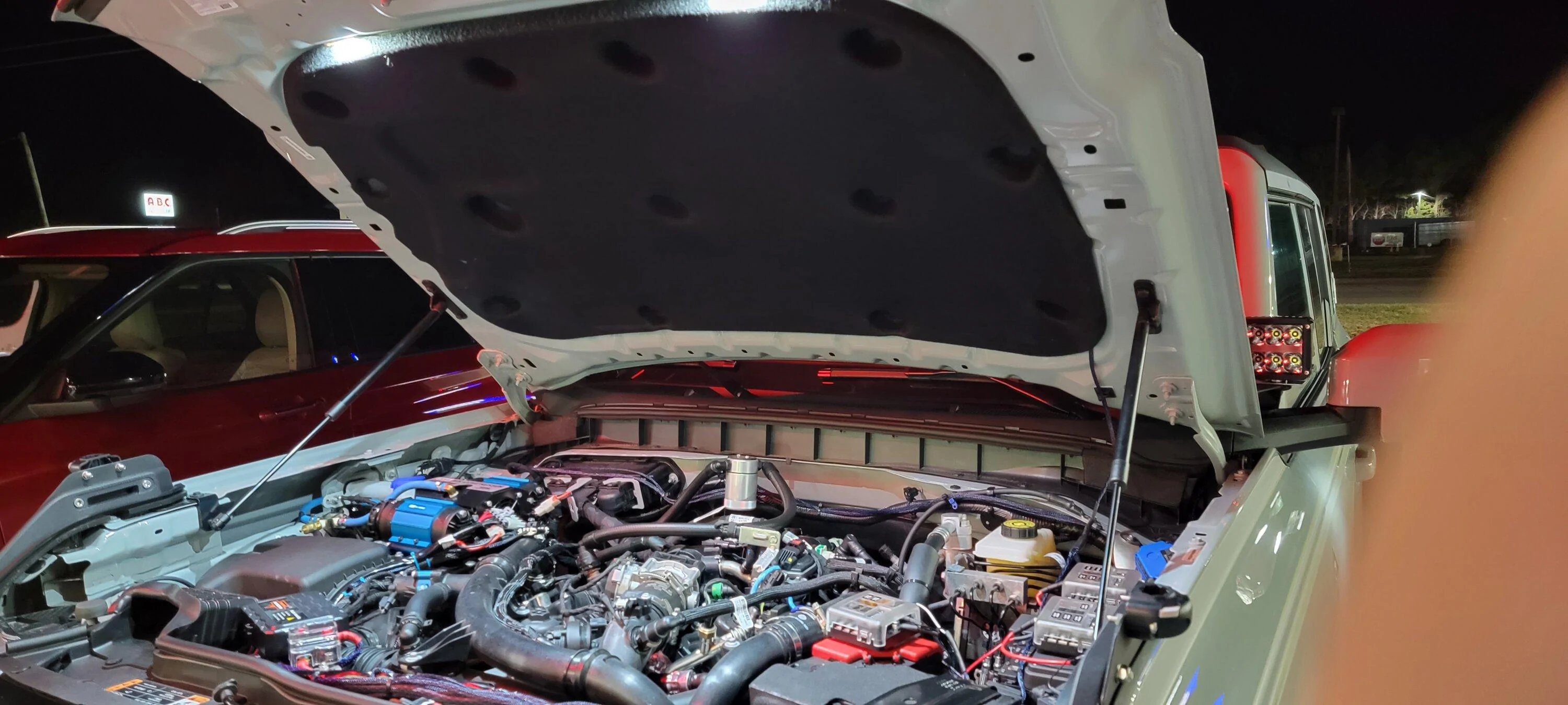 Ford Bronco Added some under hood lighting today 20230214_184335