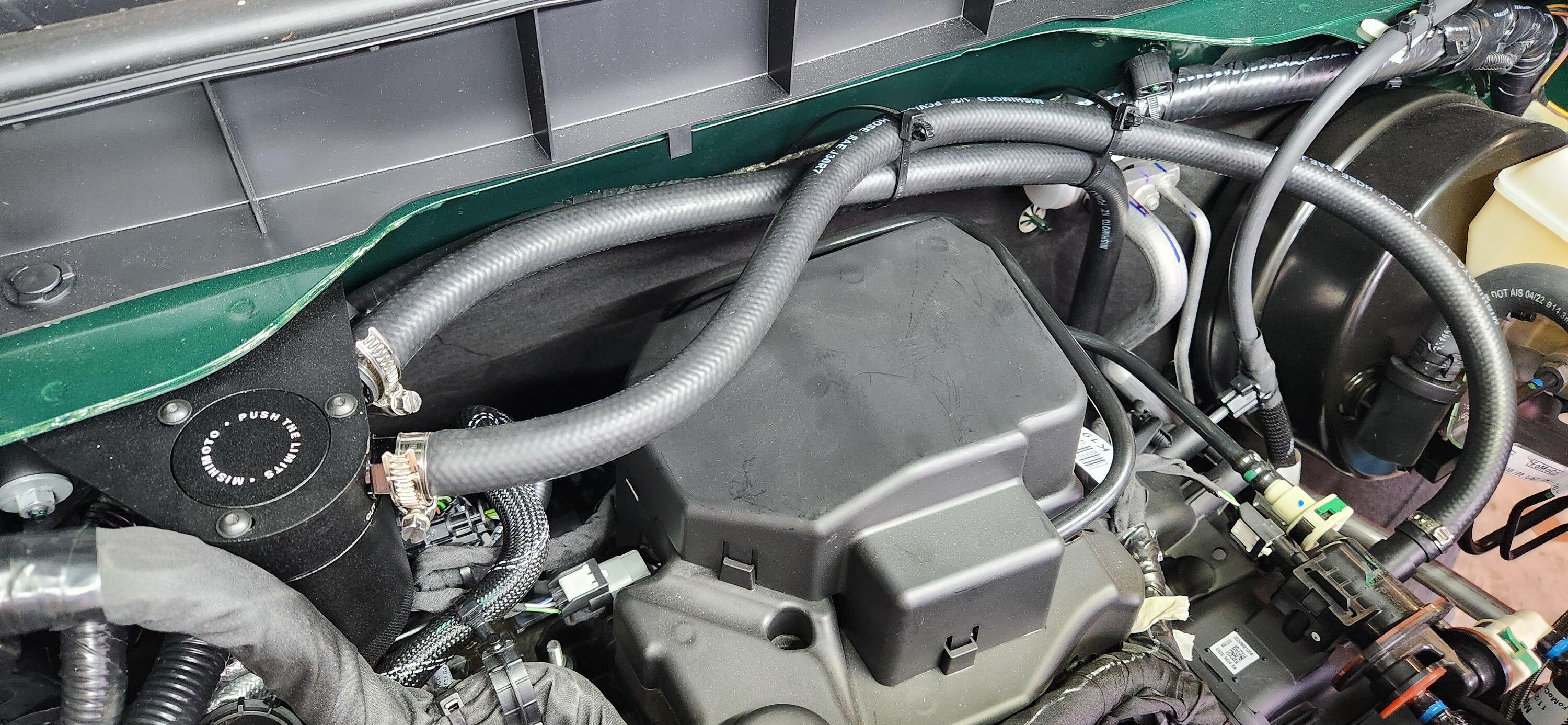 Ford Bronco Mishimoto catch can install with pics, tips and tricks 20230214_151514