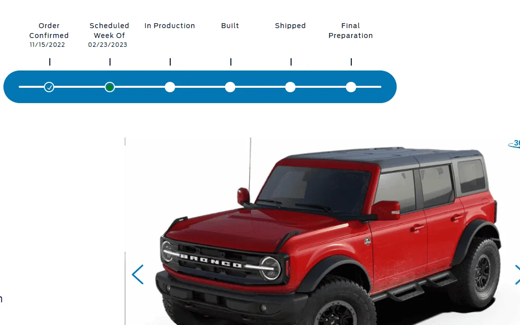 Ford Bronco 2/20/2023 Build Week 1676499378080