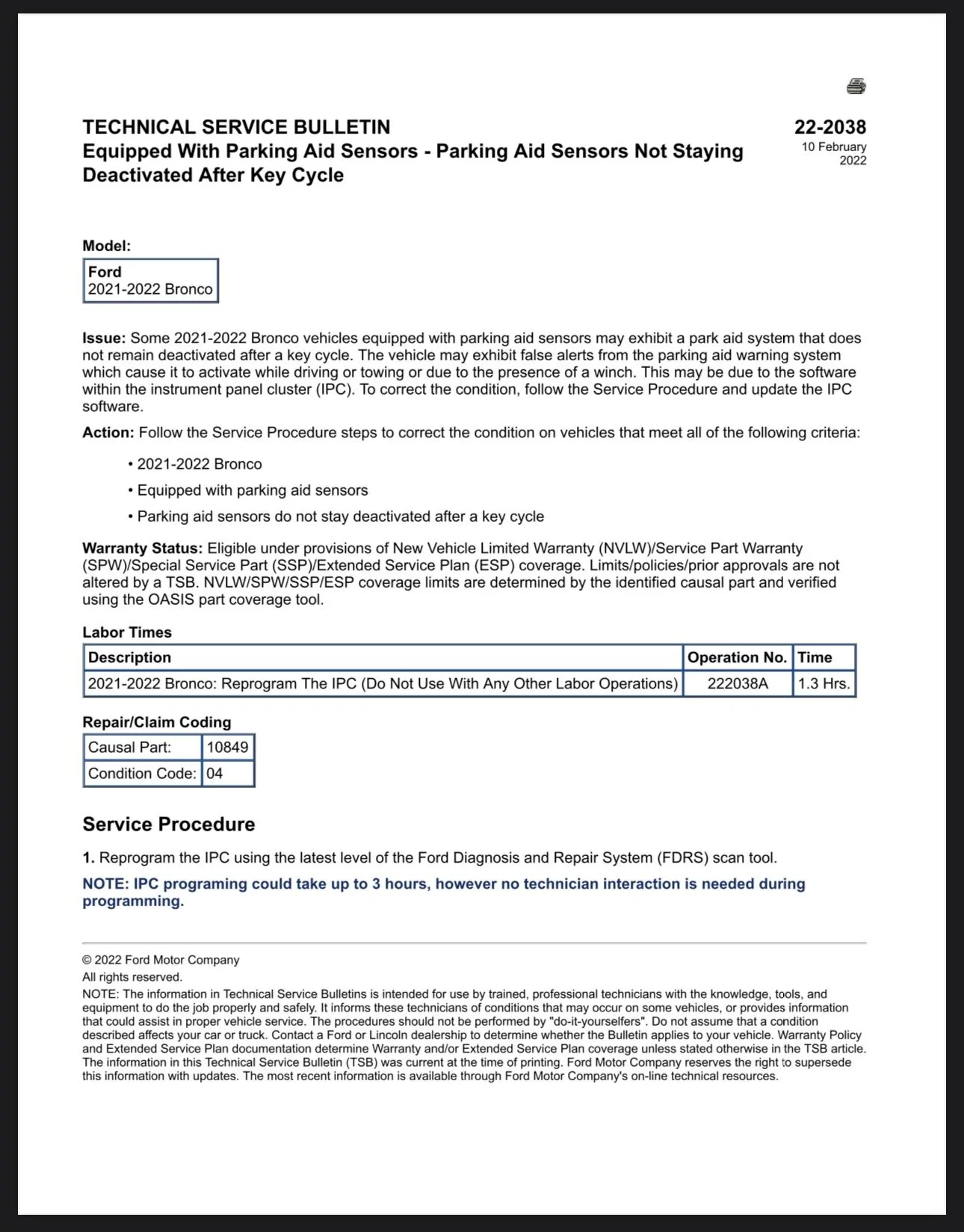 Ford Bronco Disable parking sensors by default? 92DFDFAF-D920-4384-8E9A-4775D9F90C4A