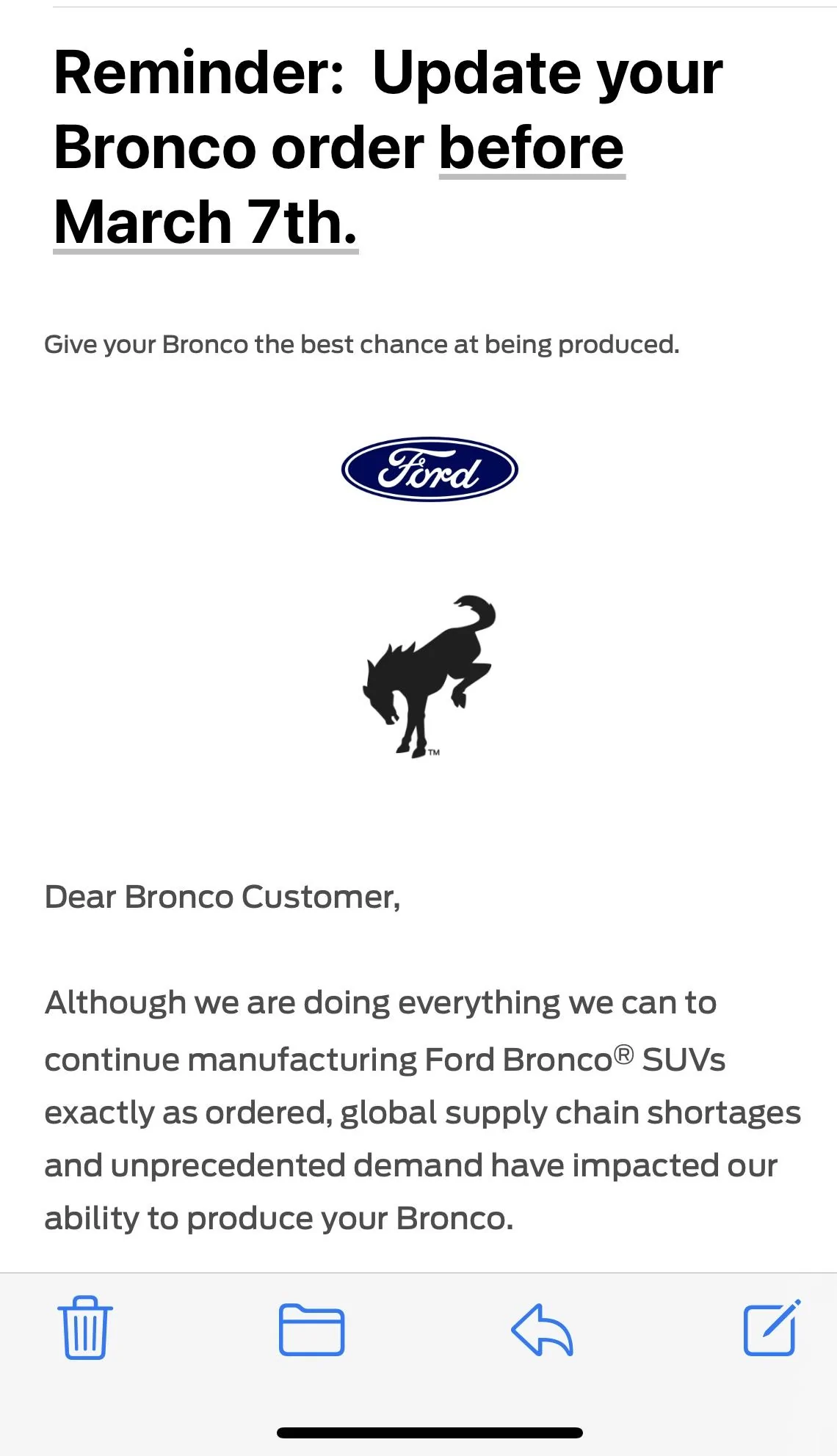 Ford Bronco Just received: Change your order or else email from Ford- Round 2 991871E5-67CB-48F0-A721-5D0D49DAC50F