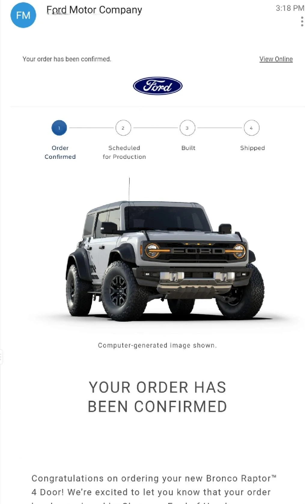 Ford Bronco No Bronco Scheduling This Week Screenshot_20230217_213355_Outlook