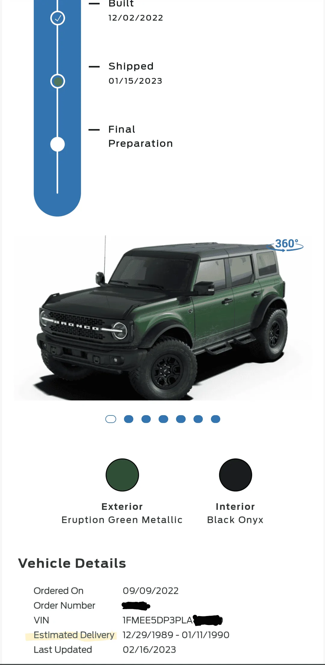 Ford Bronco 11/28/2022 Build Week Screenshot_20230219-144943