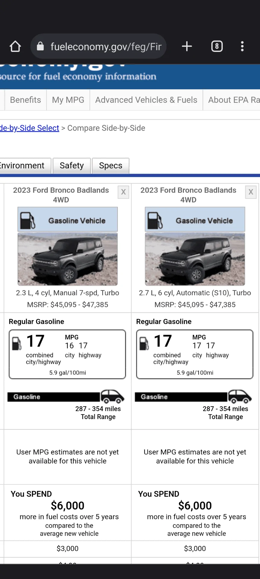 Ford Bronco Eco mode isn't Screenshot_20230222-135606